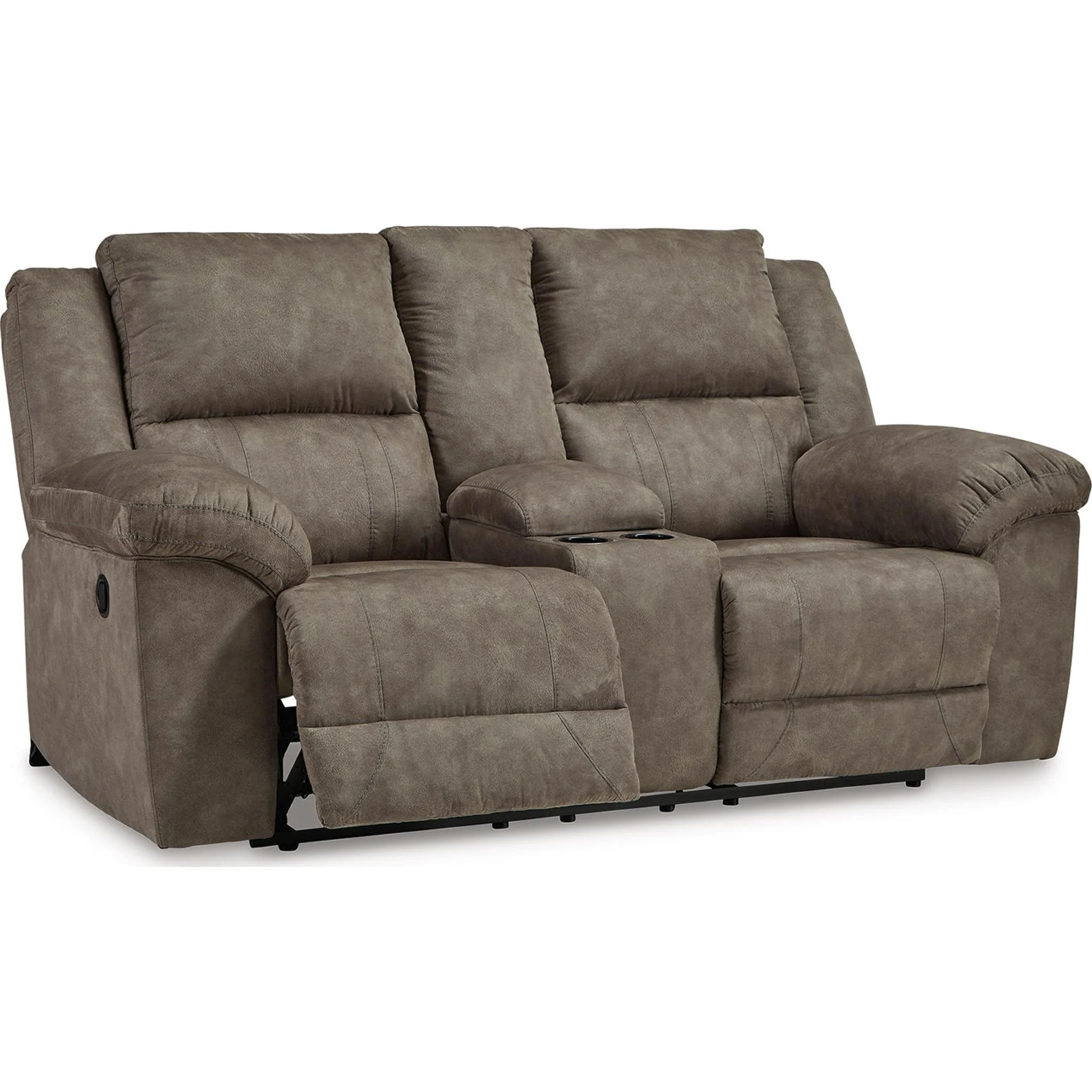 Laresview Reclining Loveseat with Console - Fossil - Image 5