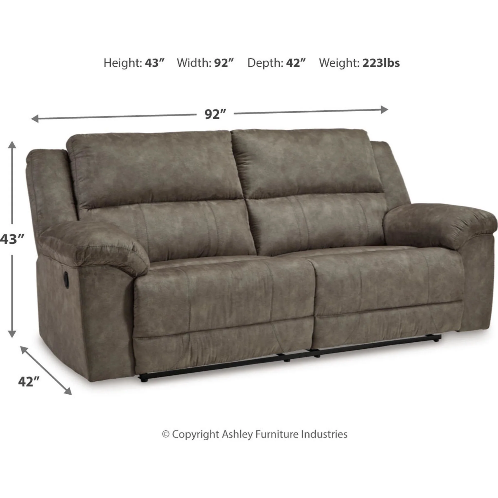 Laresview Reclining Sofa - Fossil - Image 3