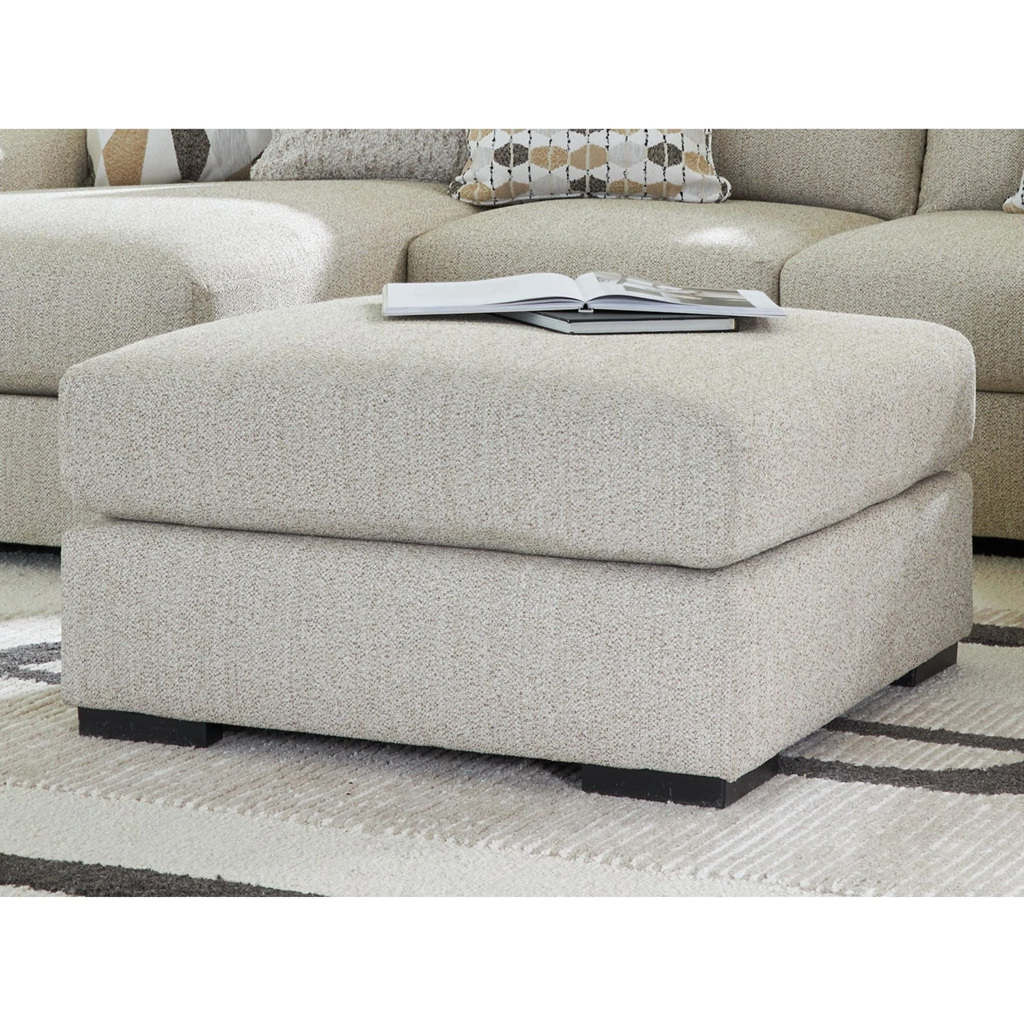 Laurelgrove Oversized Accent Ottoman - Pebble - Image 2