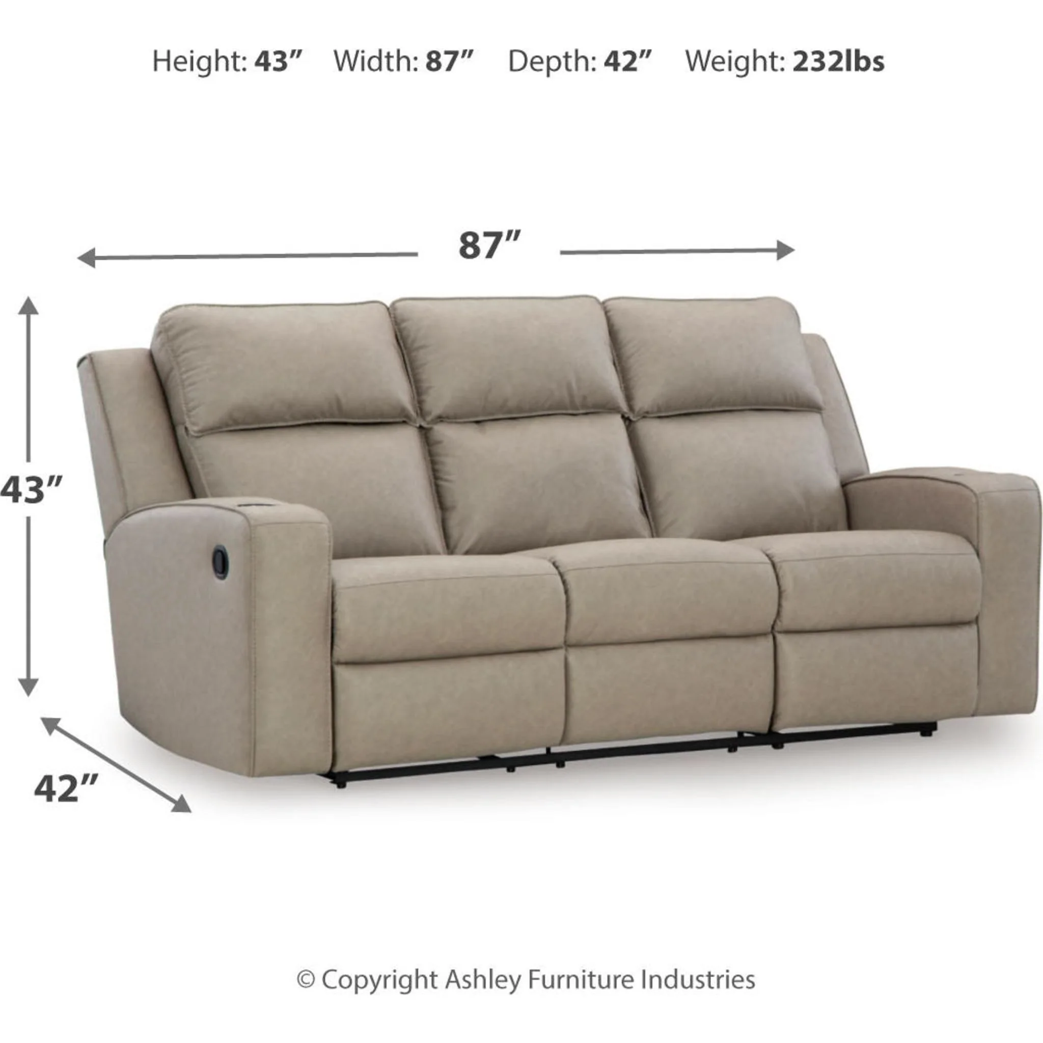 Lavenhorne Reclining Sofa with Drop Table - Image 13