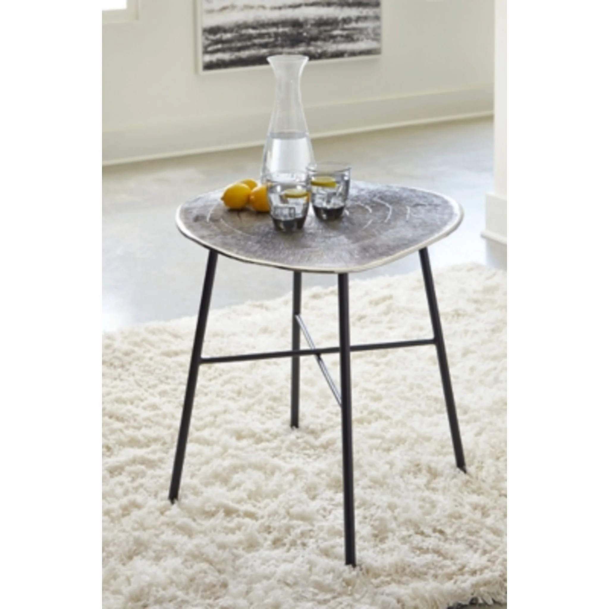 Laverford End Table - Chrome/Black - Image 8