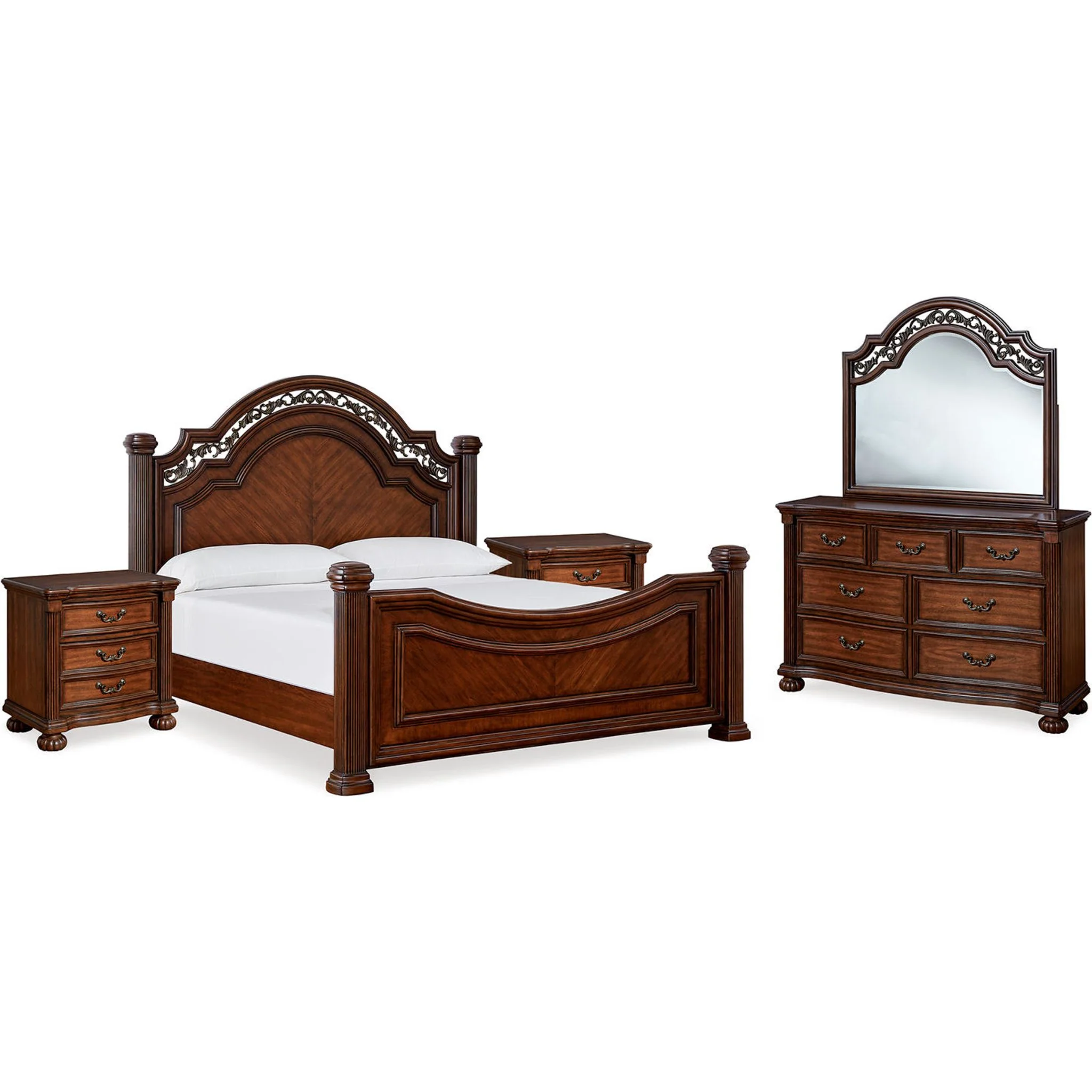 Lavinton 6 Piece King Poster Bedroom - Brown