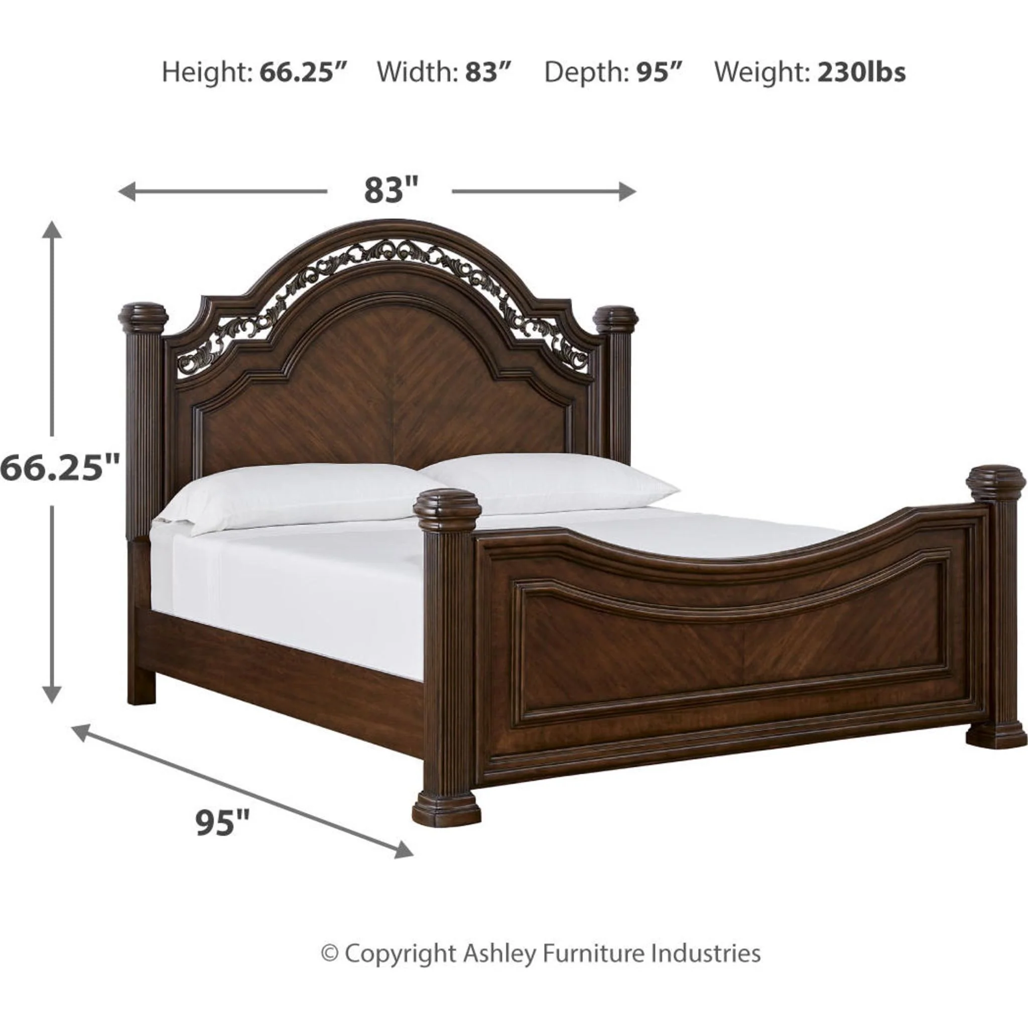 Lavinton 6 Piece King Poster Bedroom - Brown - Image 5