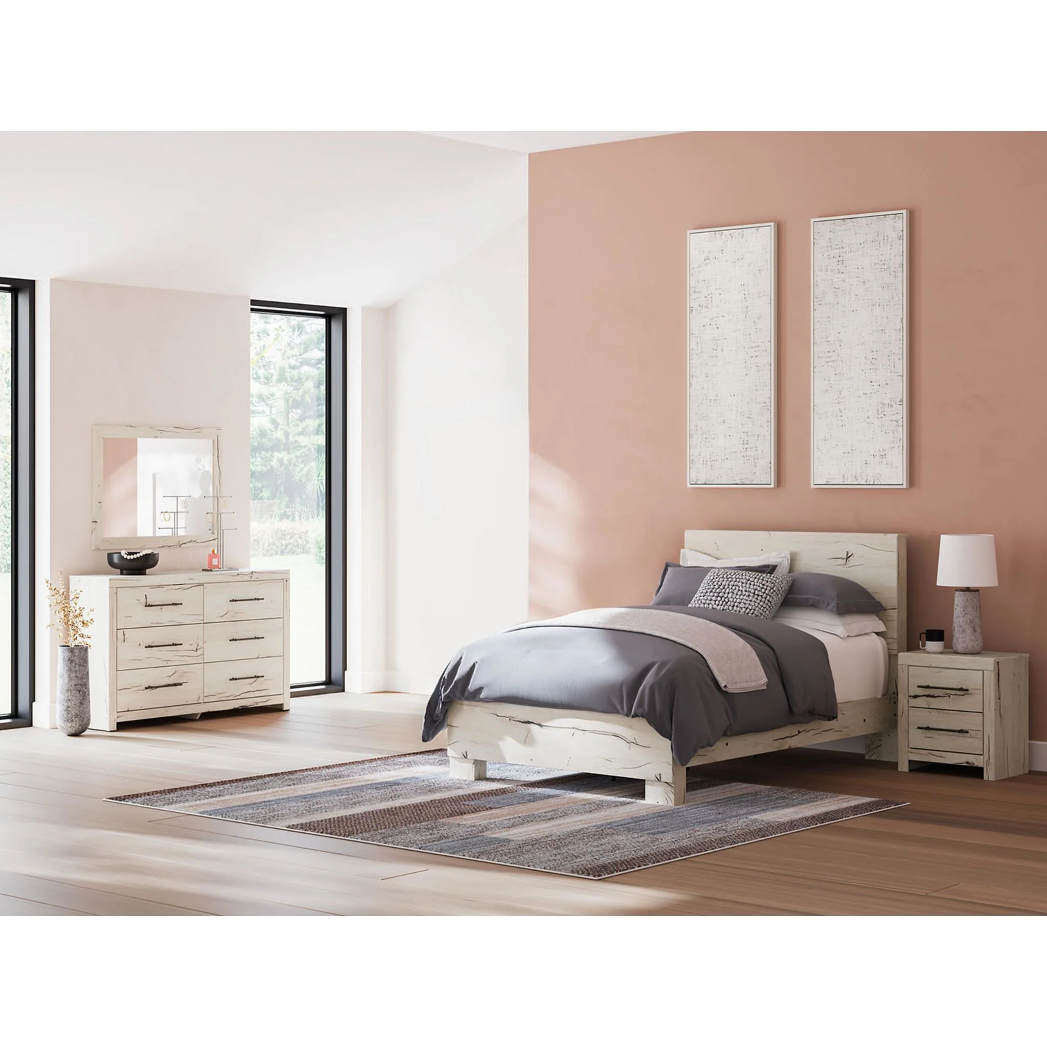 Lawroy 6 Piece Full Panel Bedroom - Light Natural - Image 2