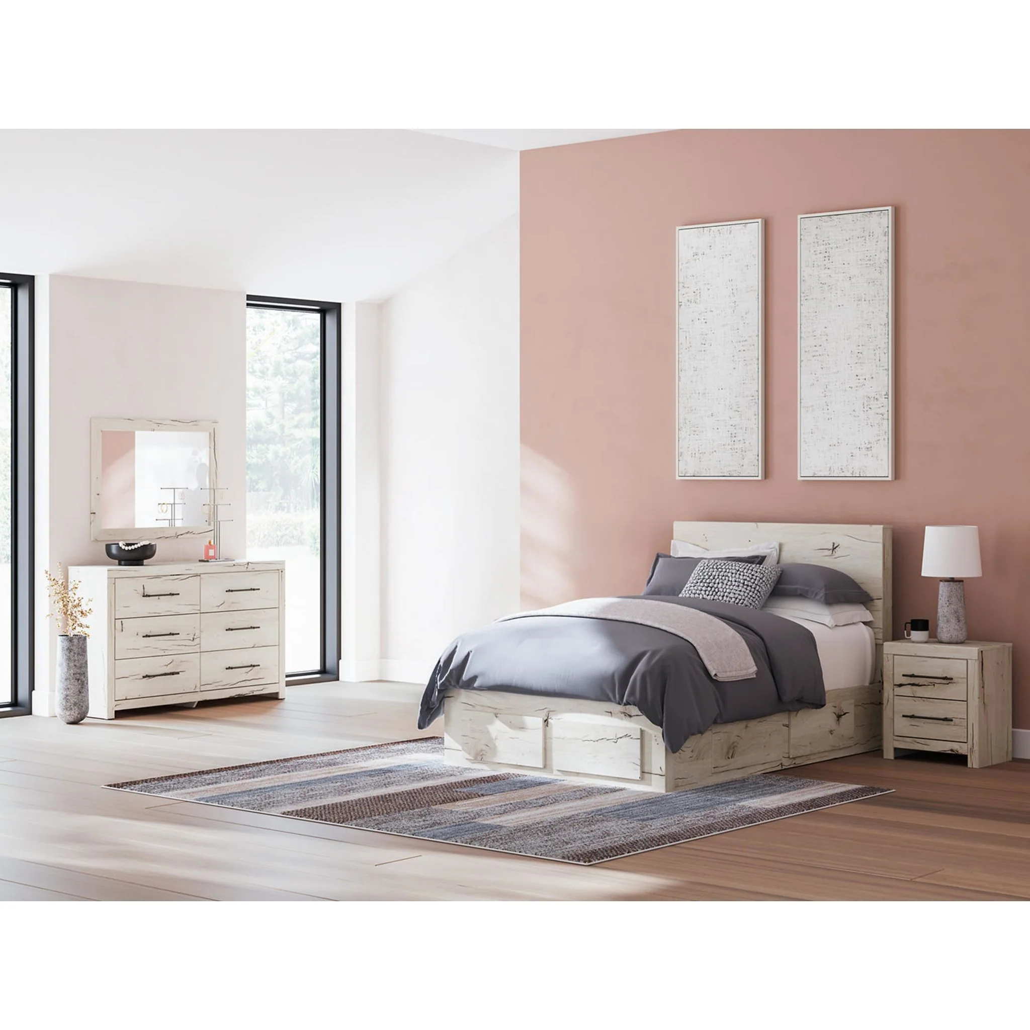 Lawroy 6 Piece Full Storage Bedroom - Light Natural - Image 24
