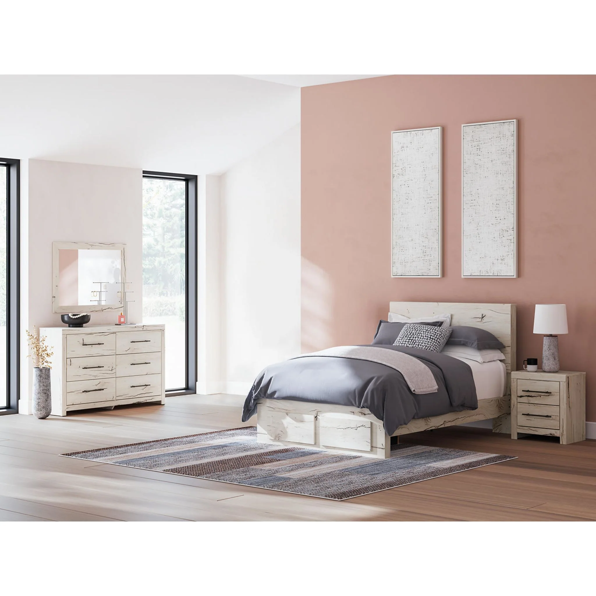 Lawroy 6 Piece Full Storage Bedroom - Light Natural - Image 2