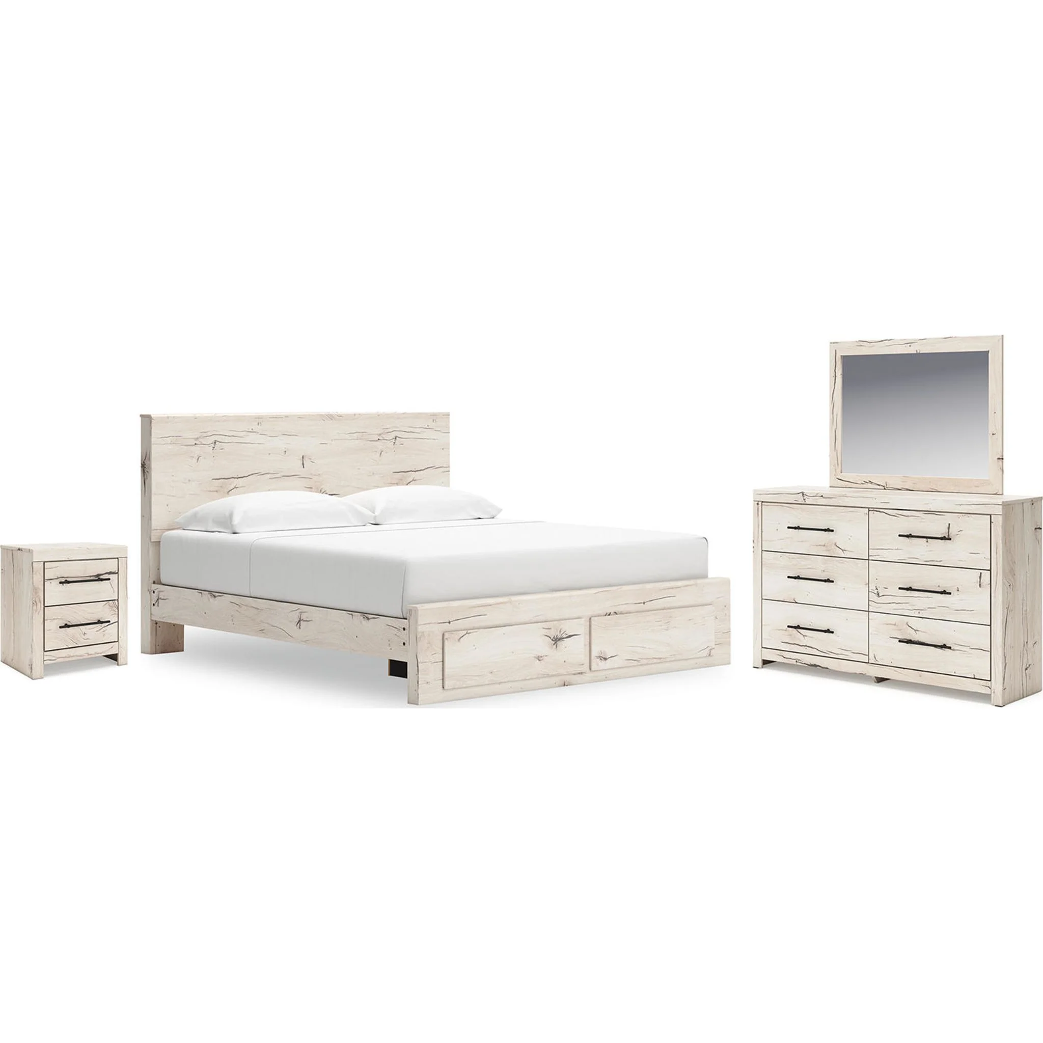 Lawroy 6 Piece King Storage Bedroom - Light Natural
