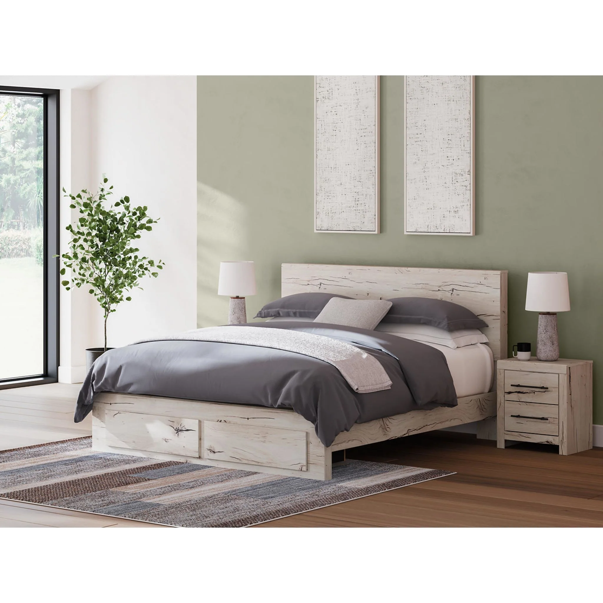 Lawroy 6 Piece King Storage Bedroom - Light Natural - Image 9