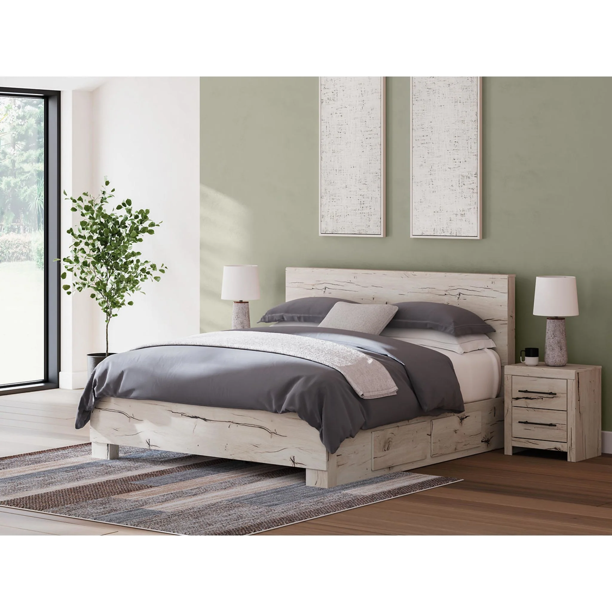 Lawroy 6 Piece King Storage Bedroom - Light Natural - Image 10