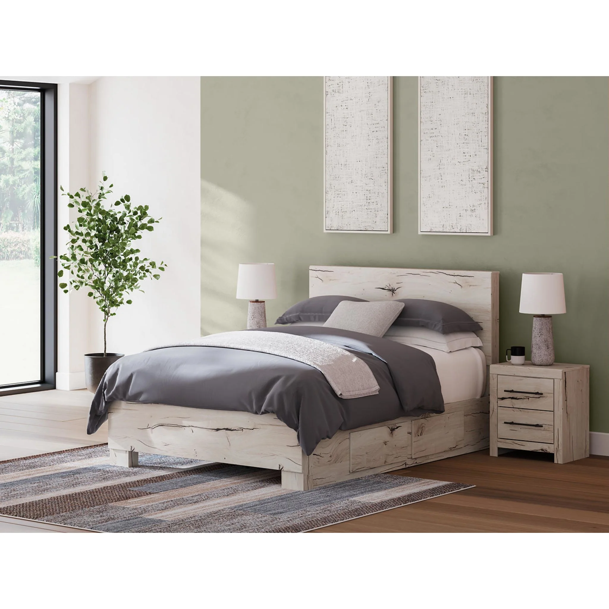 Lawroy 6 Piece Queen Storage Bedroom - Light Natural - Image 11