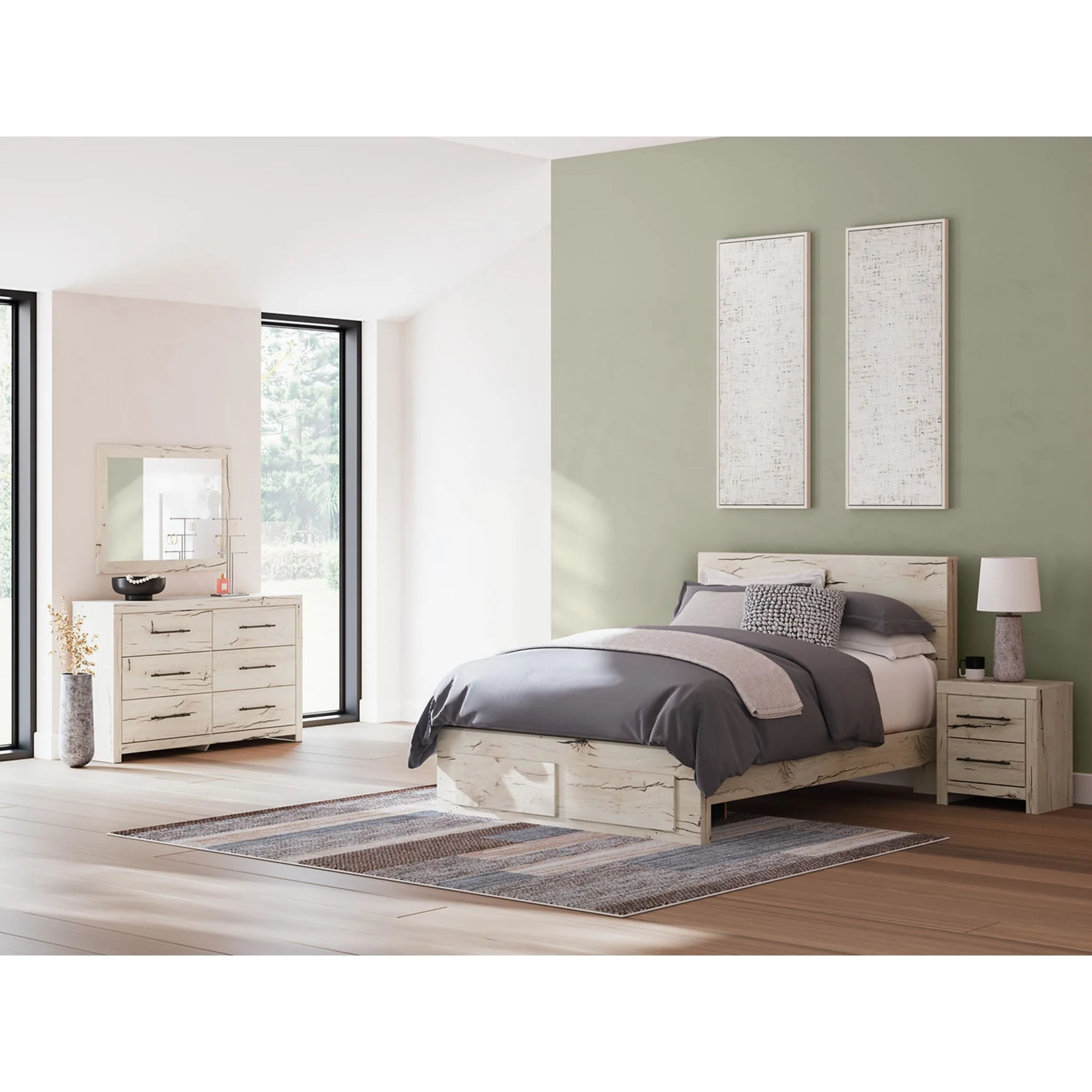 Lawroy 6 Piece Queen Storage Bedroom - Light Natural - Image 2
