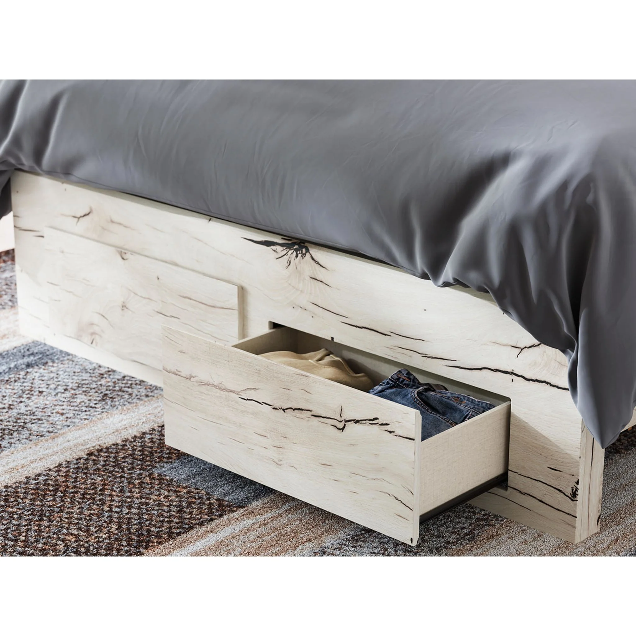 Lawroy 6 Piece Queen Storage Bedroom - Light Natural - Image 5