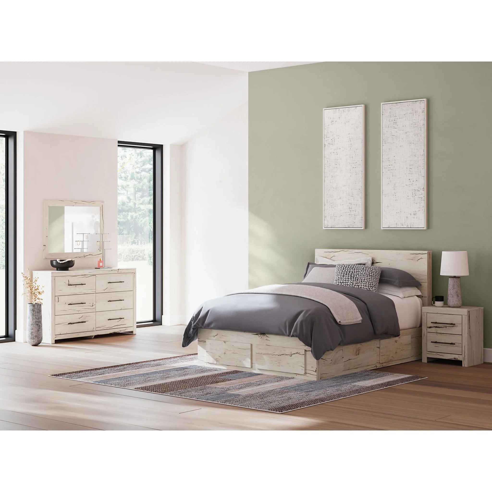 Lawroy 6 Piece Queen Storage Bedroom - Light Natural - Image 2