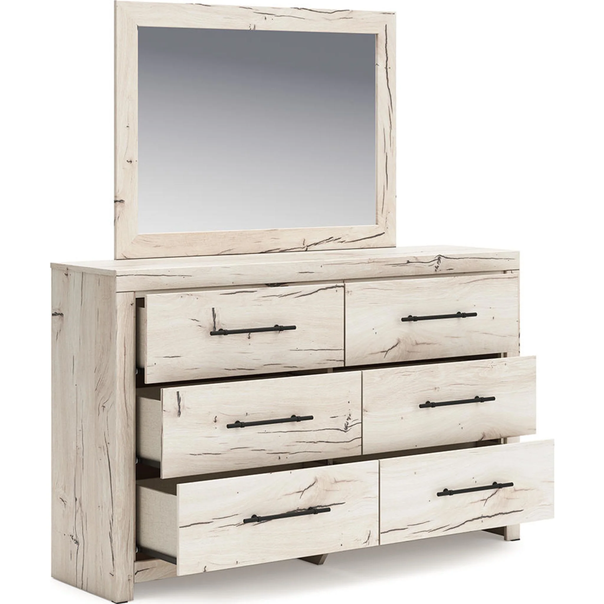 Lawroy Dresser and Mirror - Light Natural - Image 2