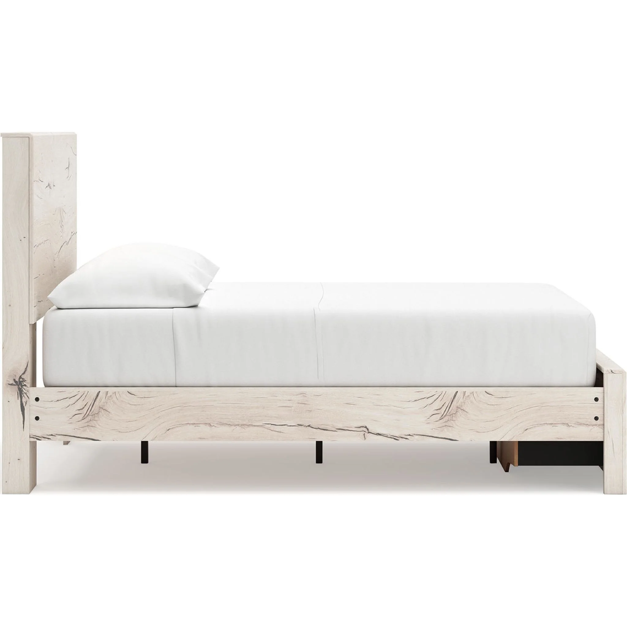 Lawroy Full Panel Bed with Footboard Storage - Light Natural - Image 19