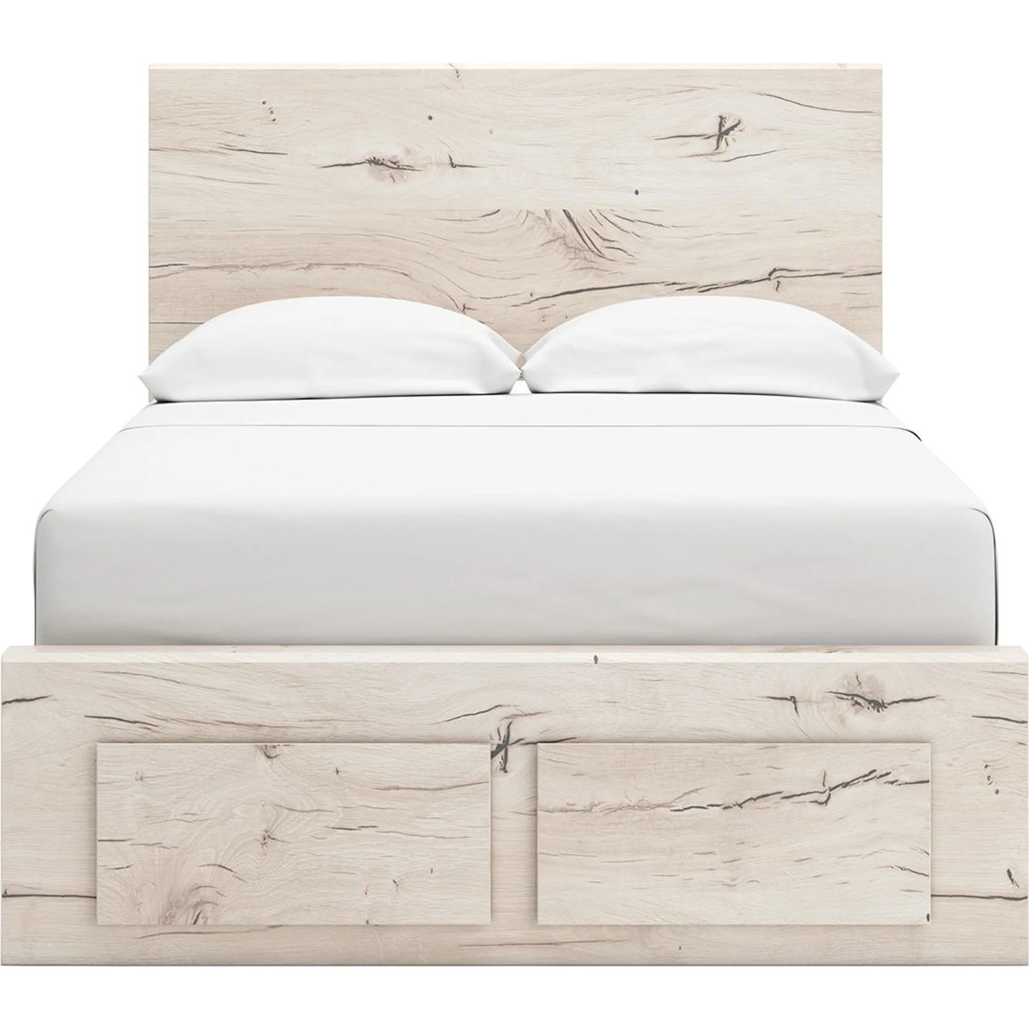 Lawroy Full Panel Bed with Footboard Storage - Light Natural - Image 5