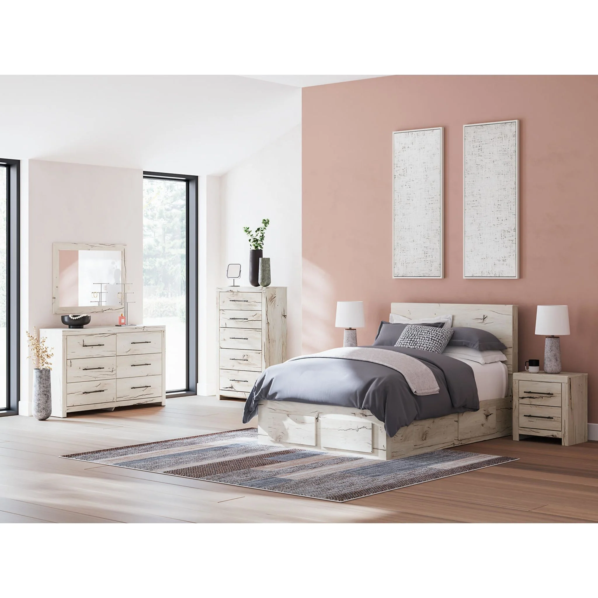 Lawroy Full Panel Bed with 6 Drawer Storage - Light Natural - Image 11