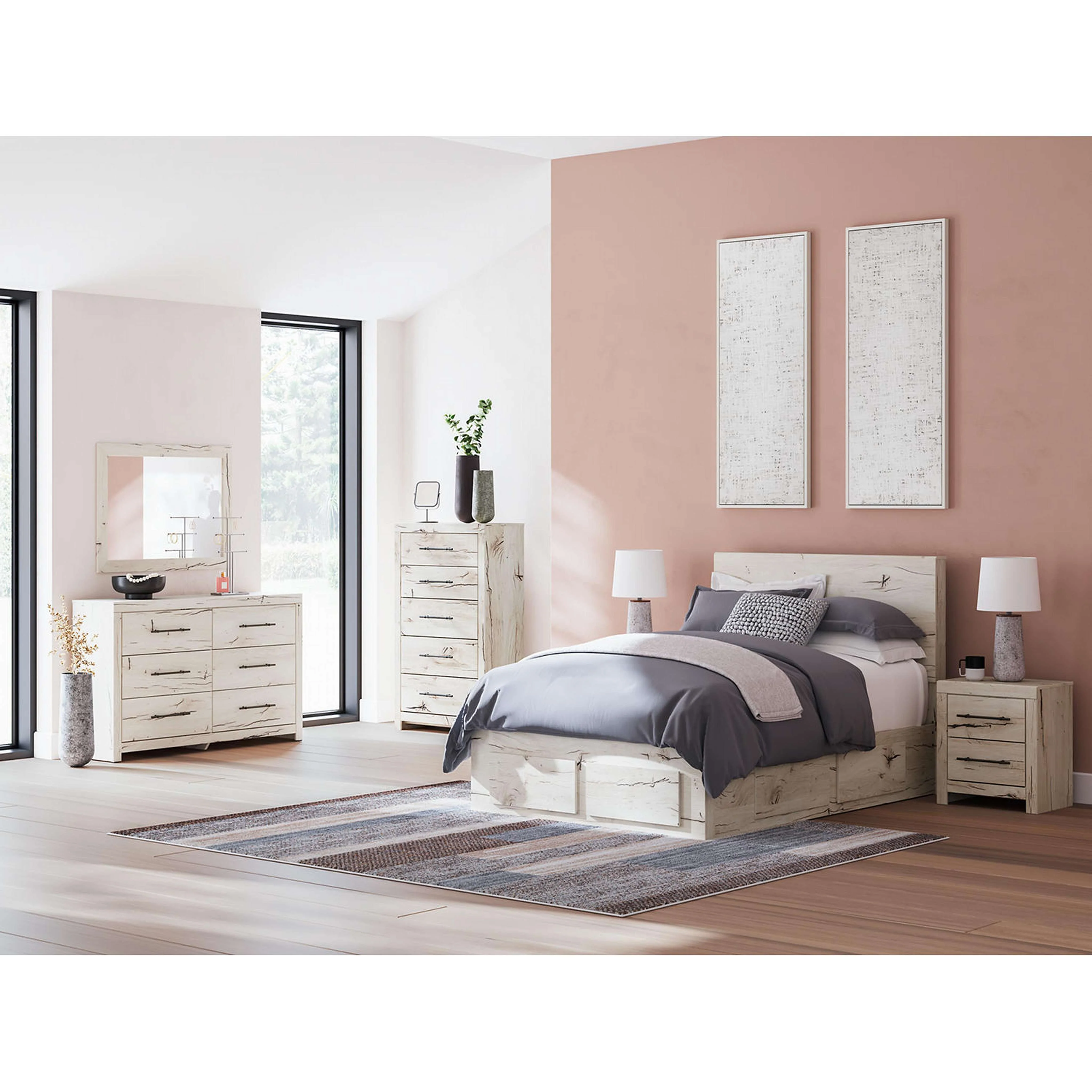 Lawroy Full Panel Bed with 6 Drawer Storage - Light Natural - Image 12