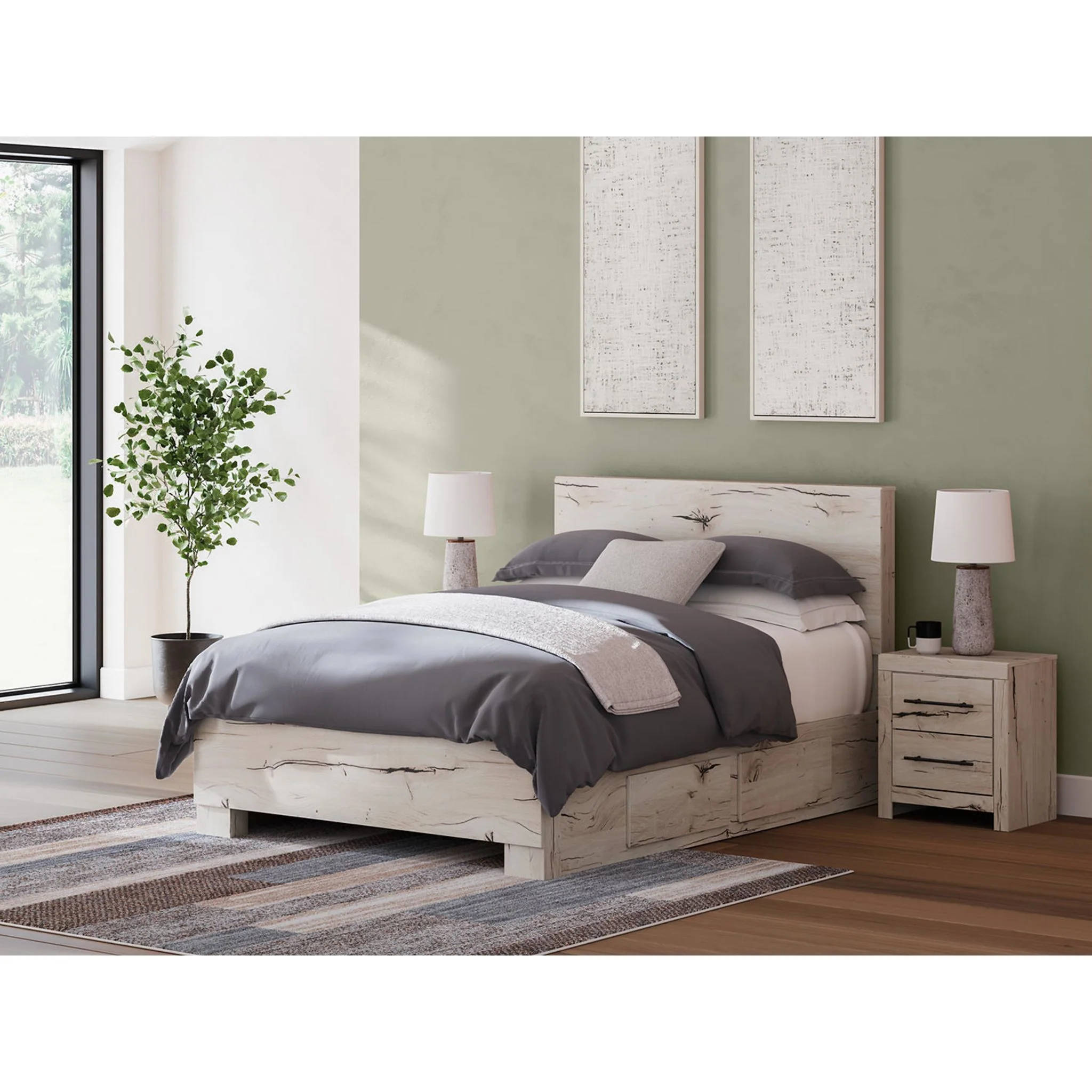 Lawroy Full Storage Bed - Light Natural - Image 2