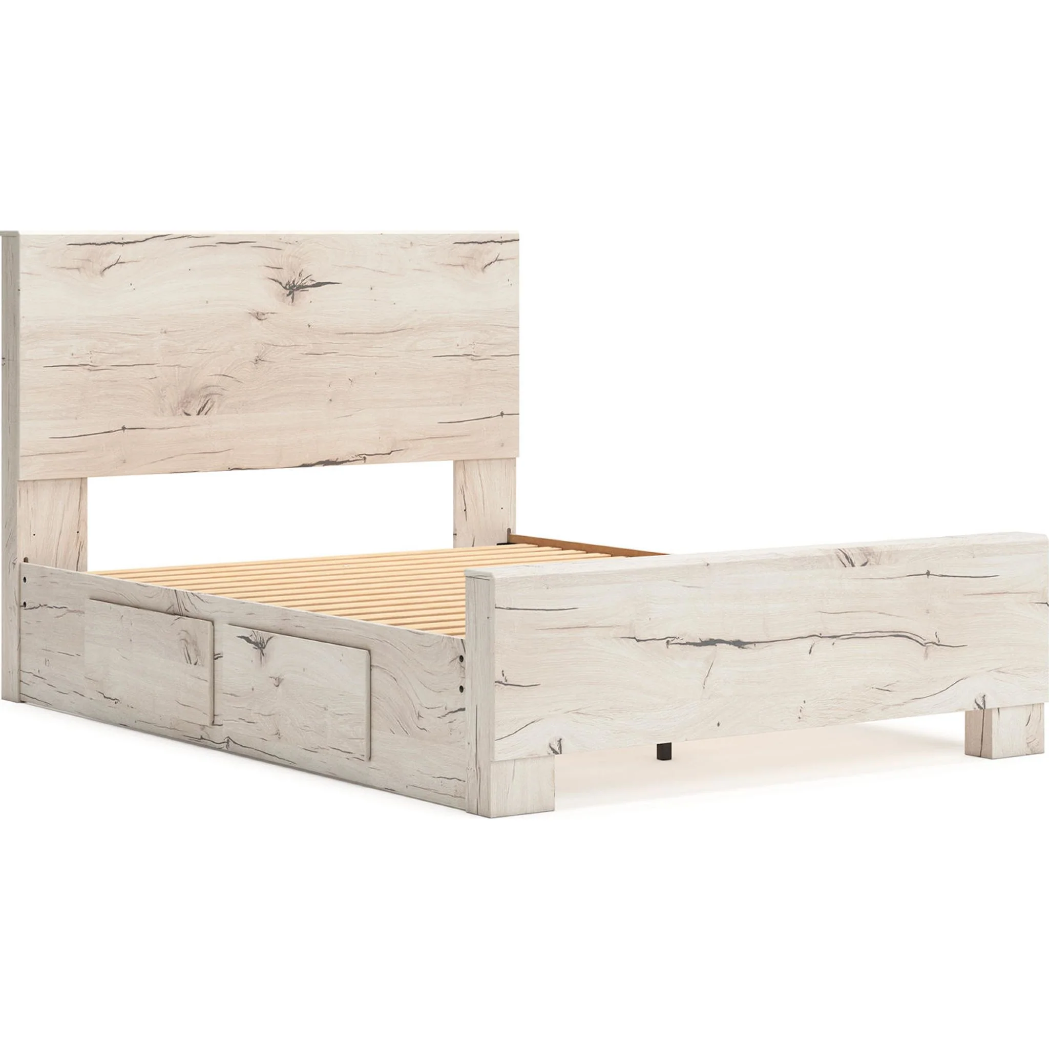Lawroy Platform Bed with 2 Drawer Storage - Light Natural - Image 4