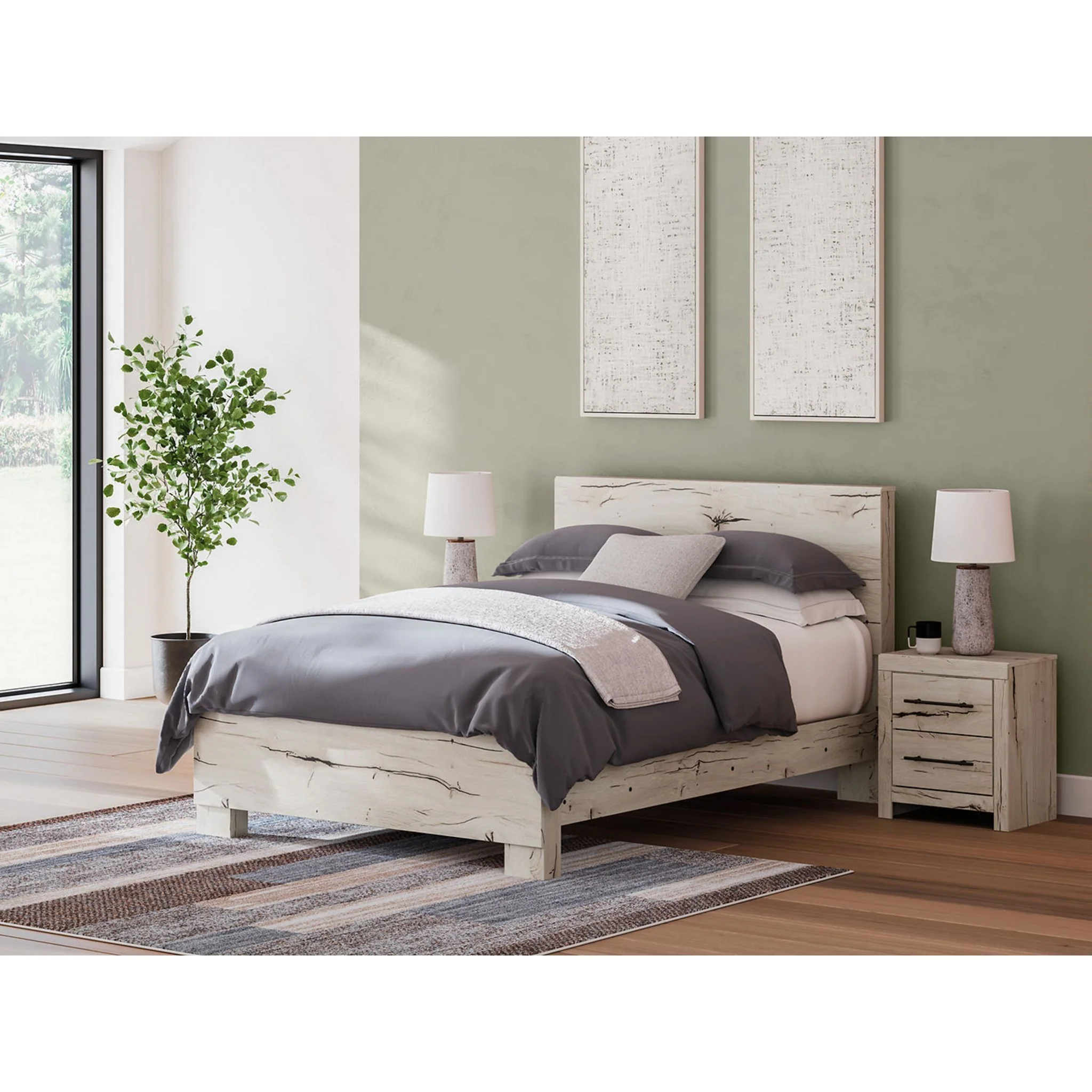 Lawroy Panel Bed - Light Natural - Image 2