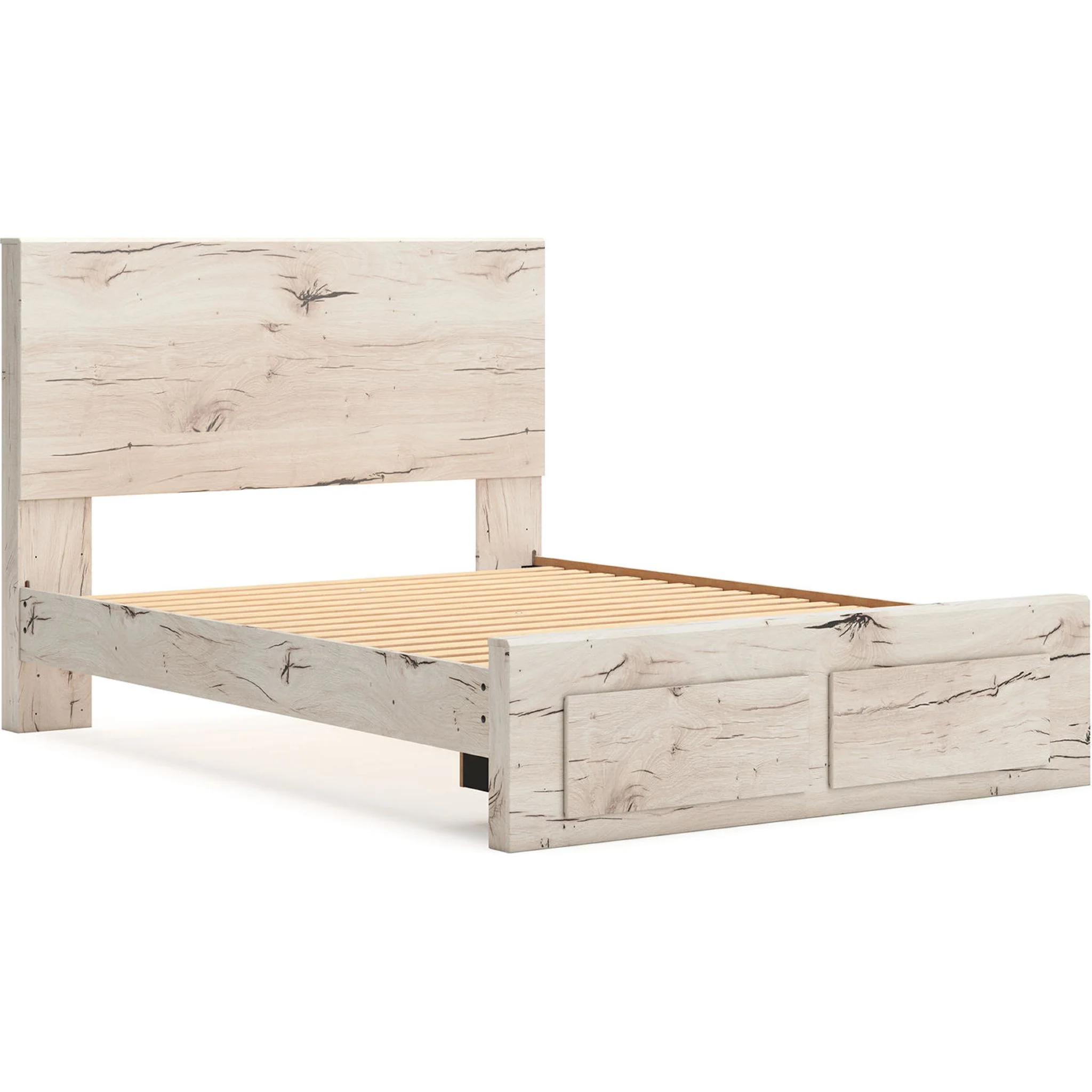 Lawroy Platform Bed with Footboard Storage - Light Natural - Image 10