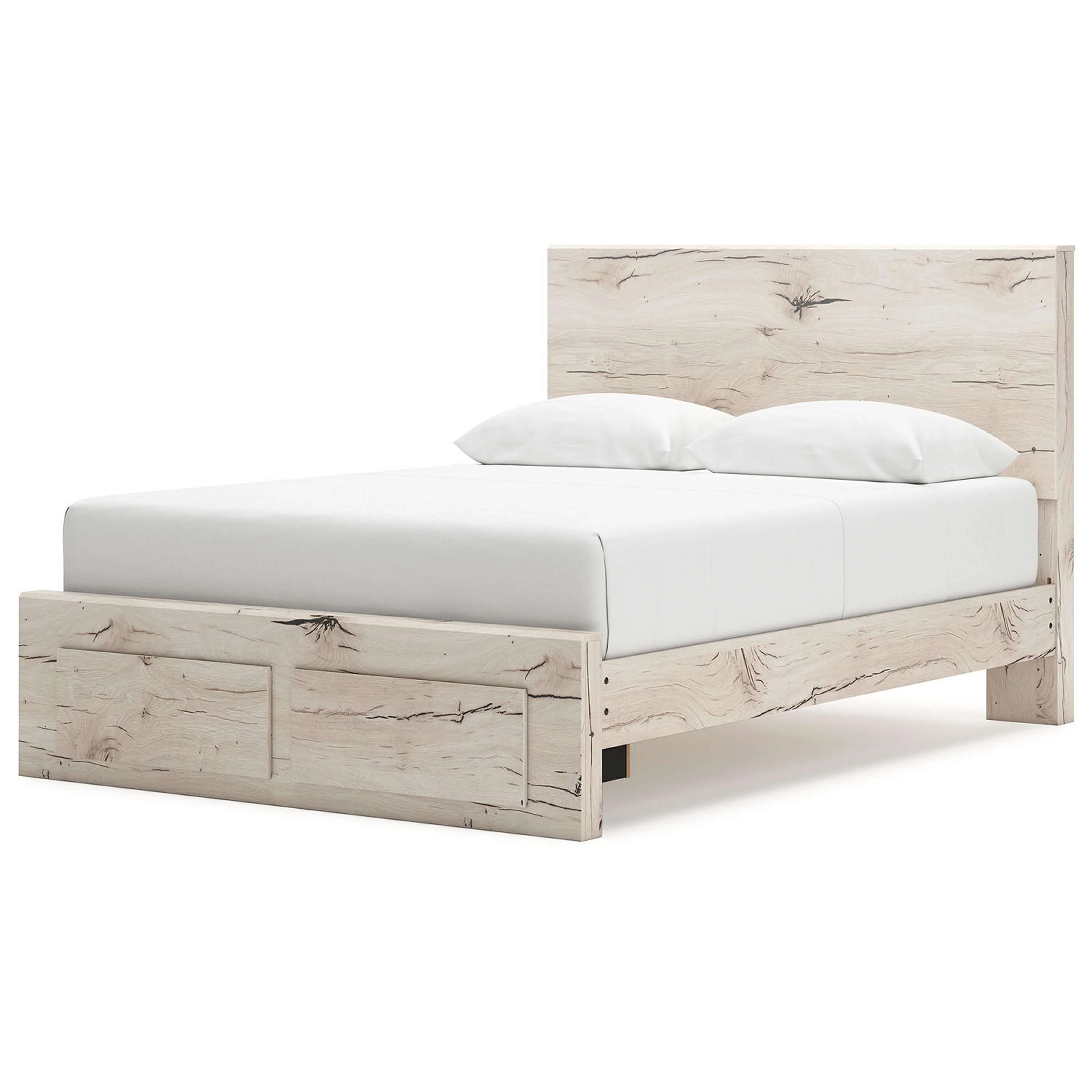 Lawroy Platform Bed with Footboard Storage - Light Natural - Image 13