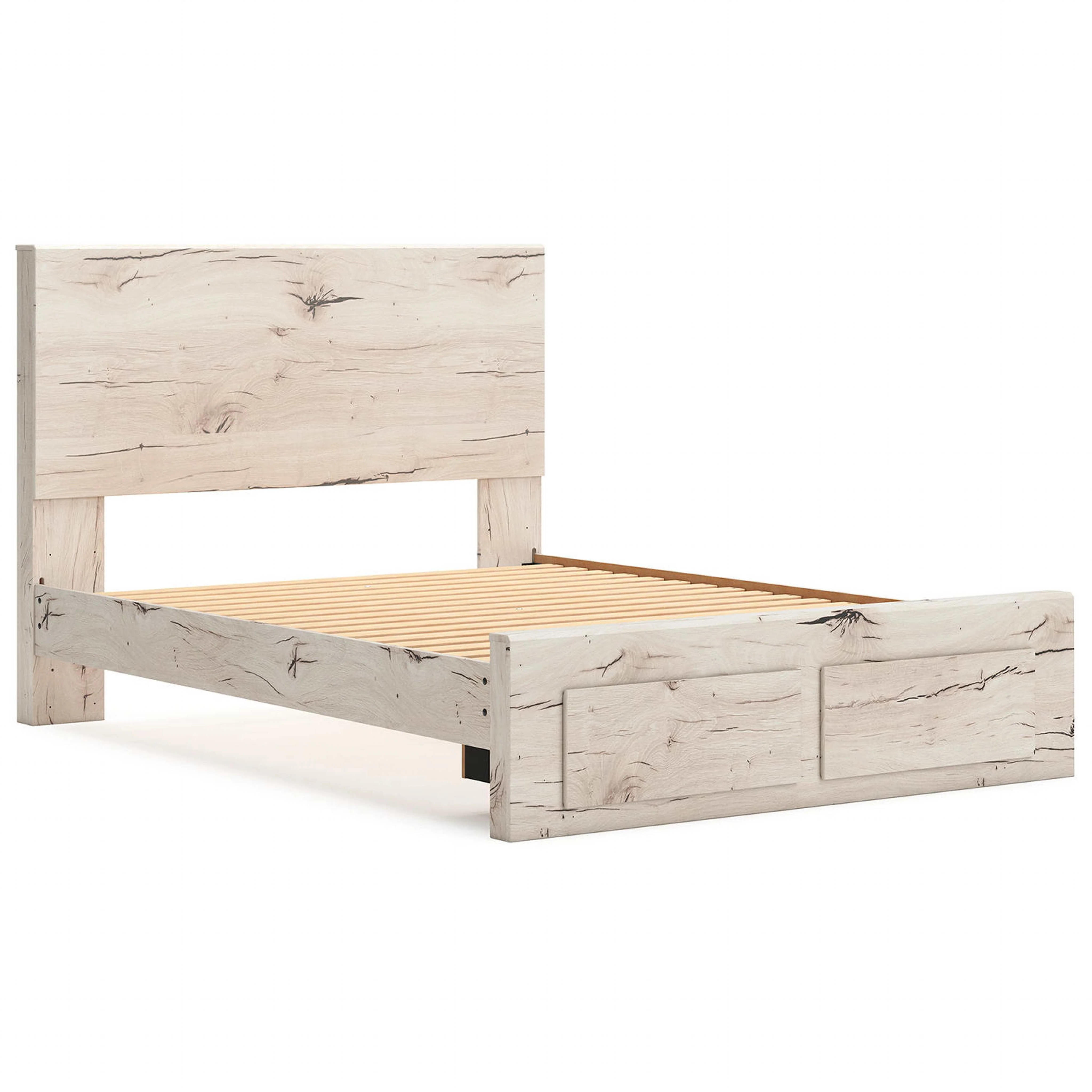 Lawroy Platform Bed with Footboard Storage - Light Natural - Image 14