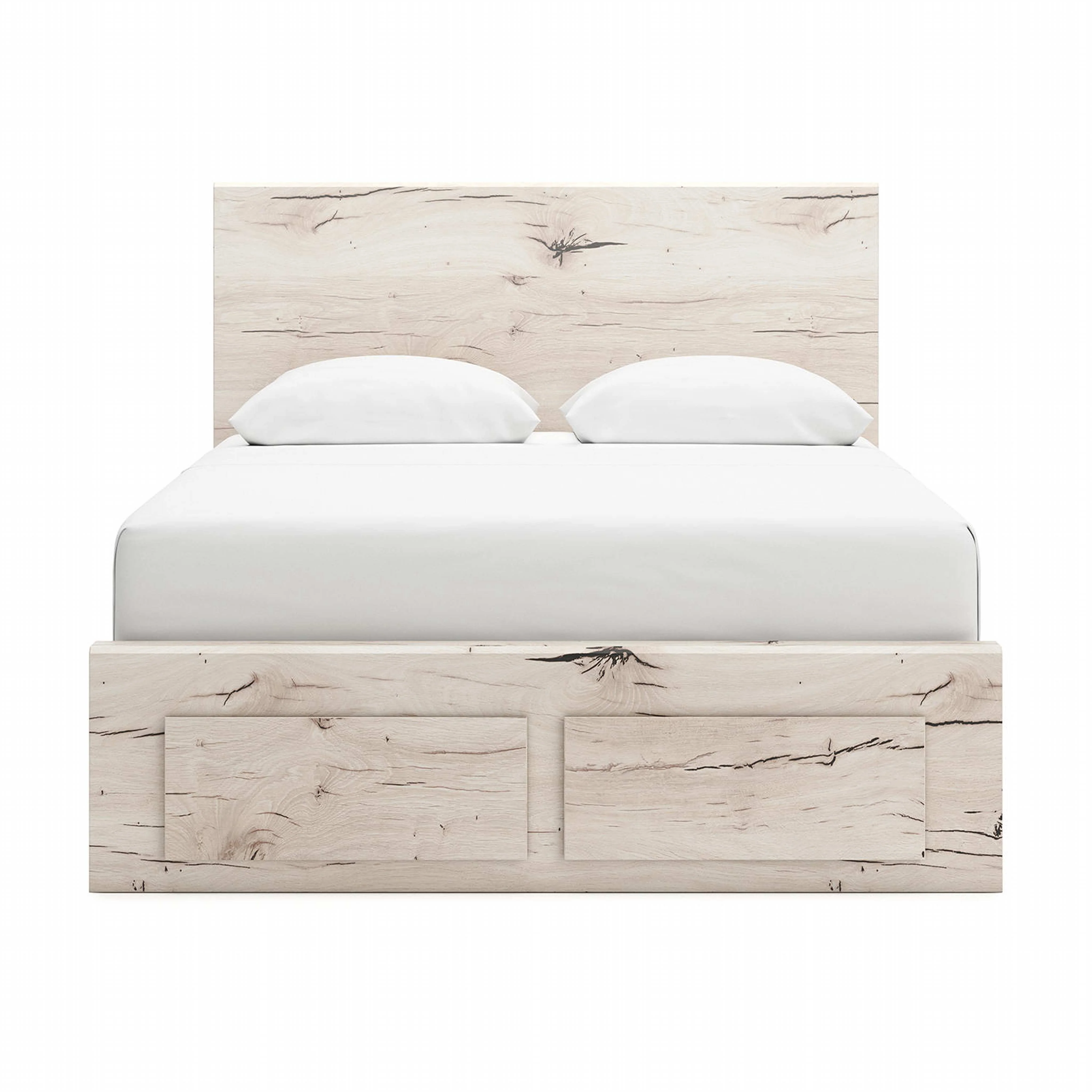 Lawroy Platform Bed with Footboard Storage - Light Natural - Image 18