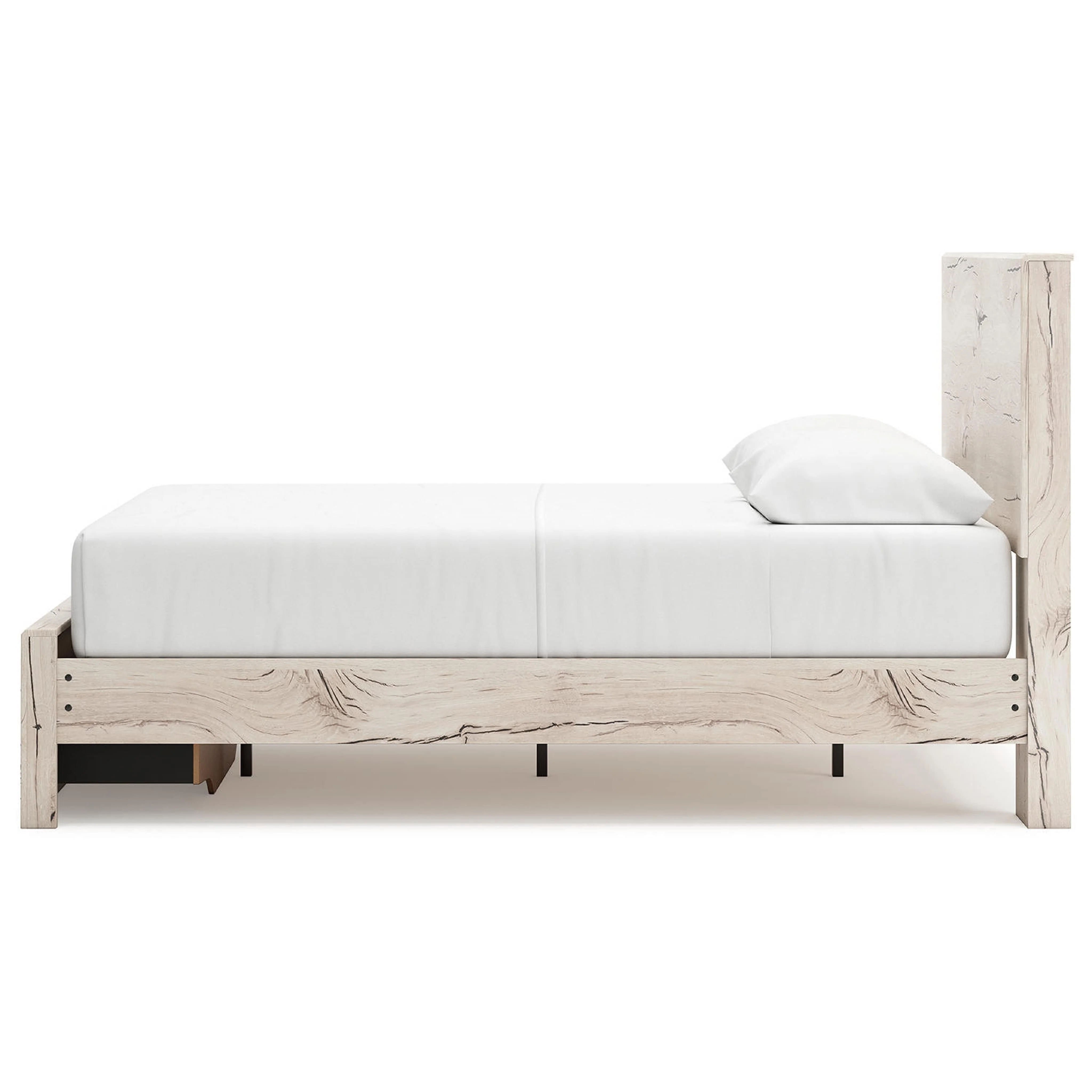 Lawroy Platform Bed with Footboard Storage - Light Natural - Image 19