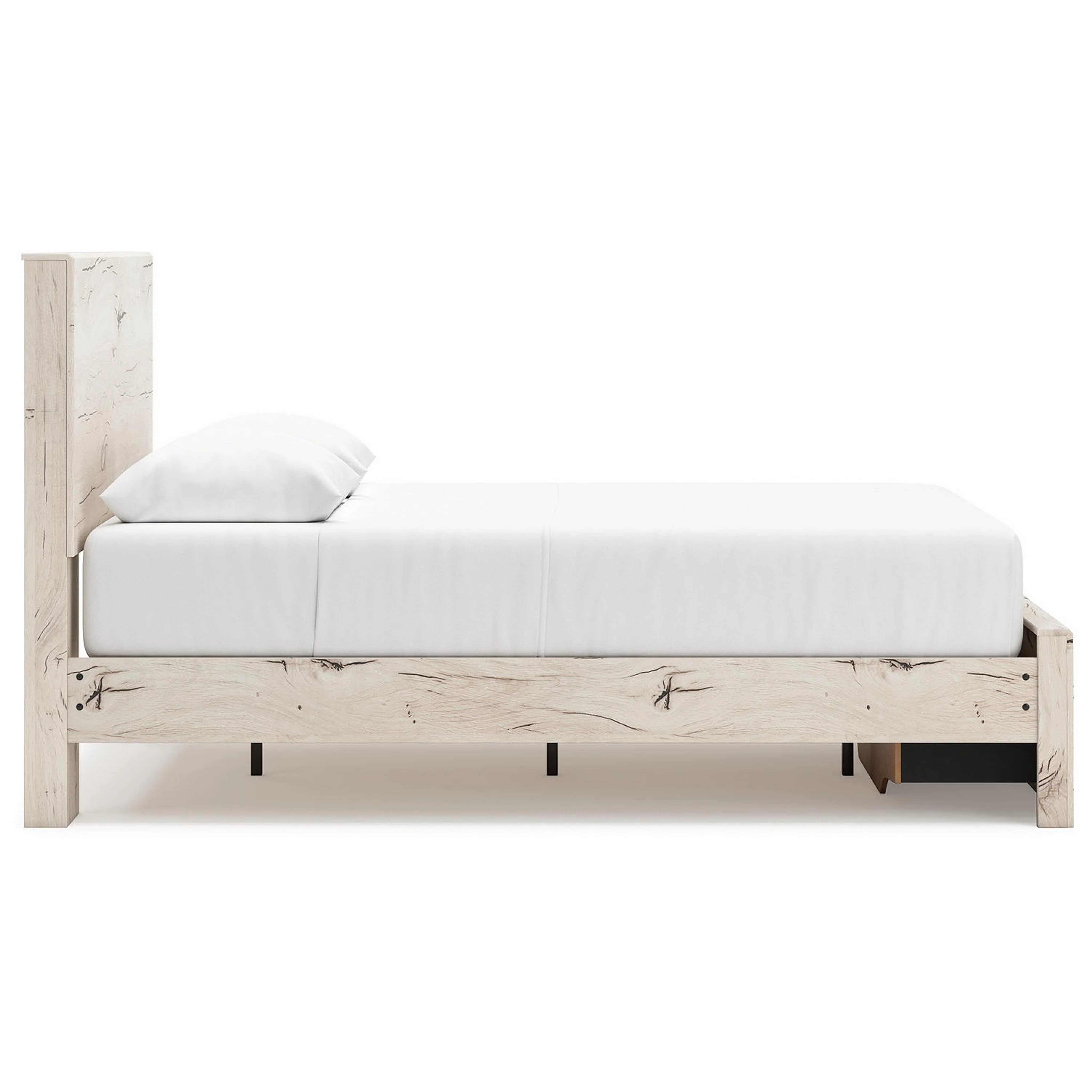 Lawroy Platform Bed with Footboard Storage - Light Natural - Image 20