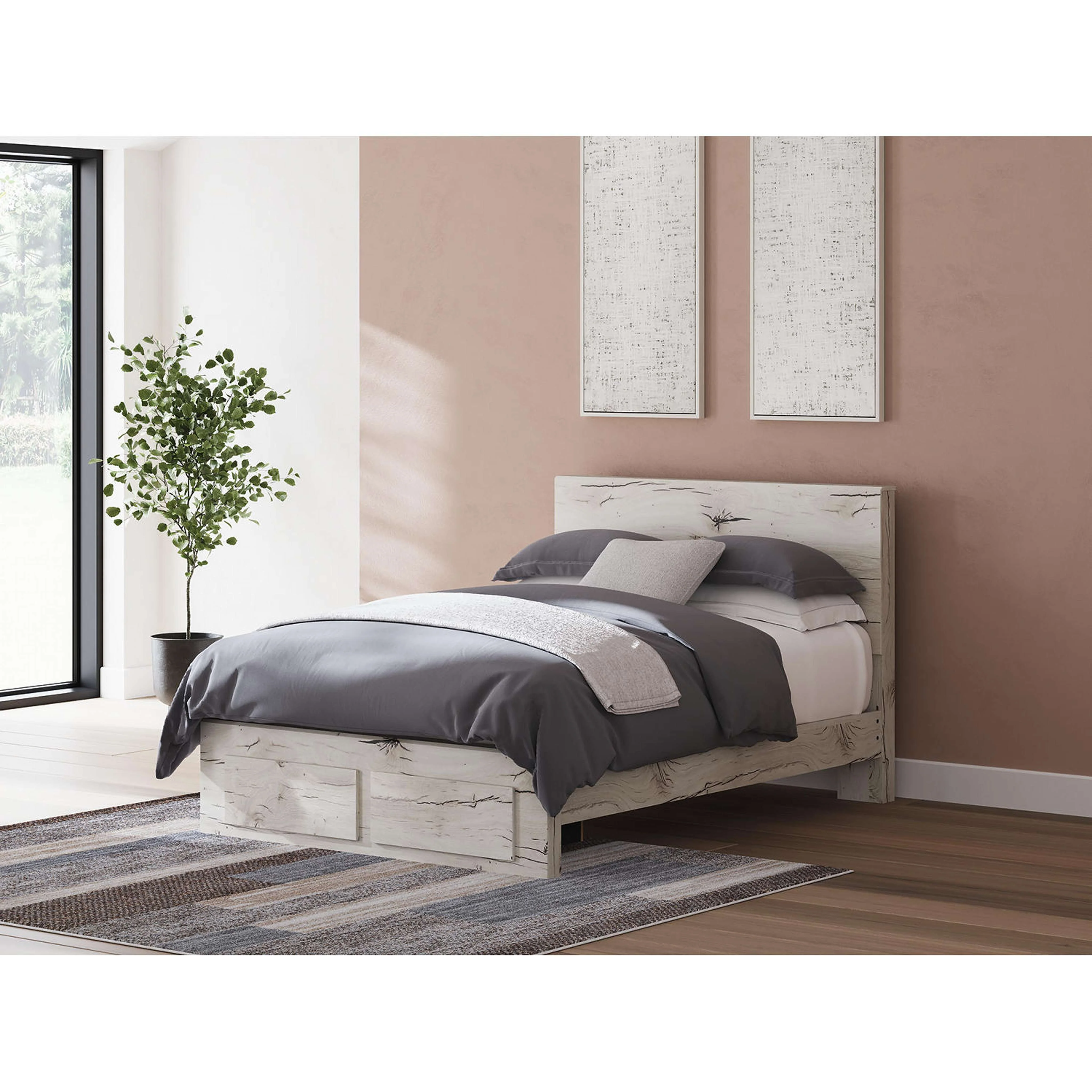Lawroy Platform Bed with Footboard Storage - Light Natural - Image 21