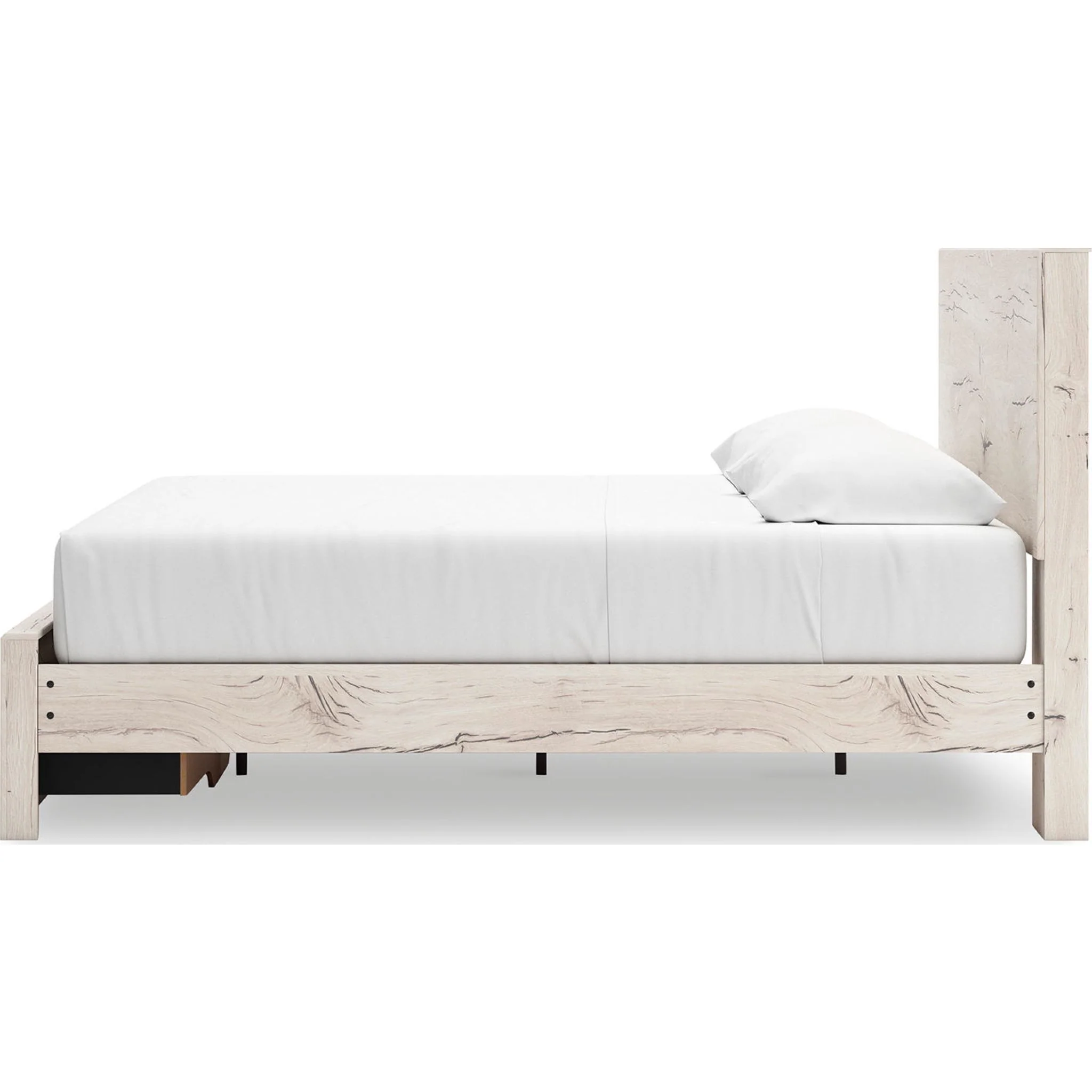 Lawroy Platform Bed with Footboard Storage - Light Natural - Image 29