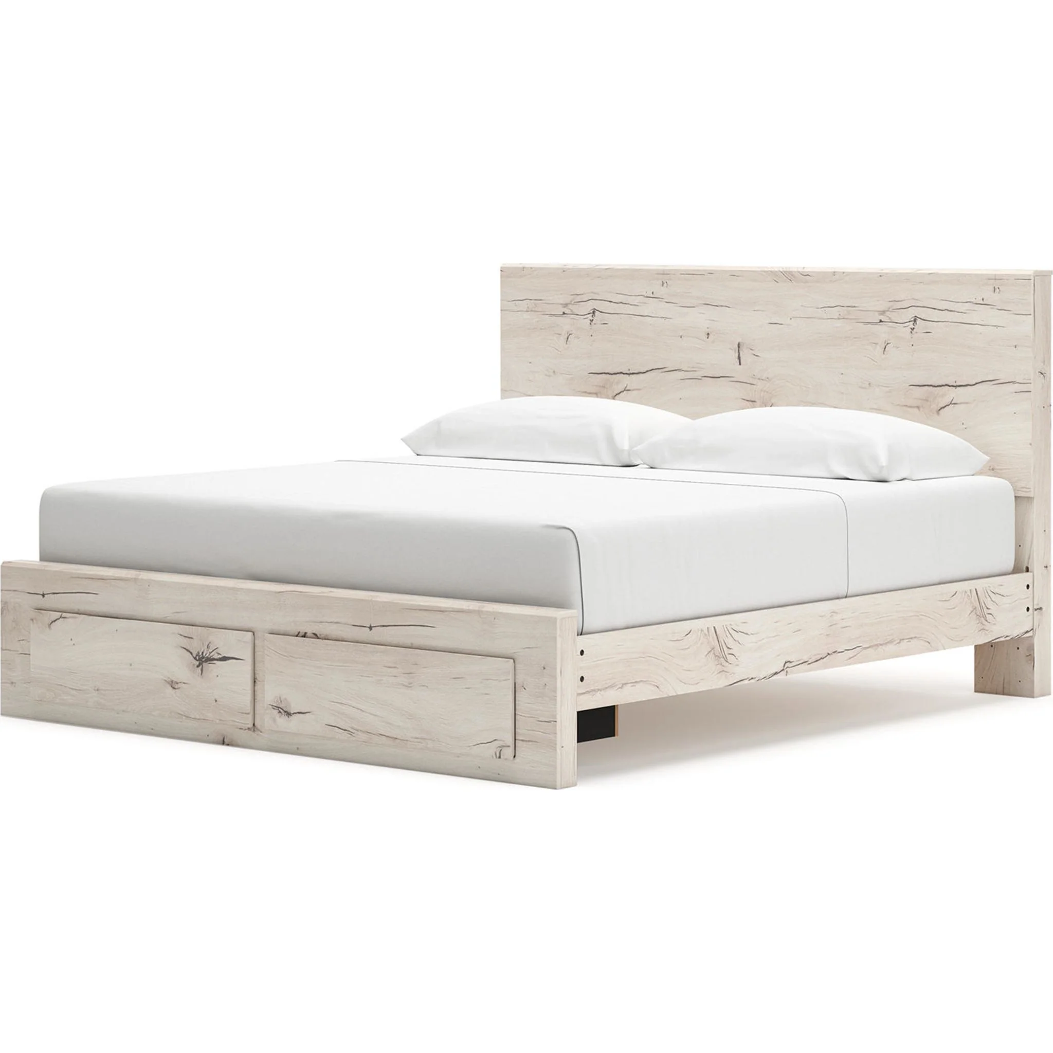 Lawroy Platform Bed with Footboard Storage - Light Natural - Image 33