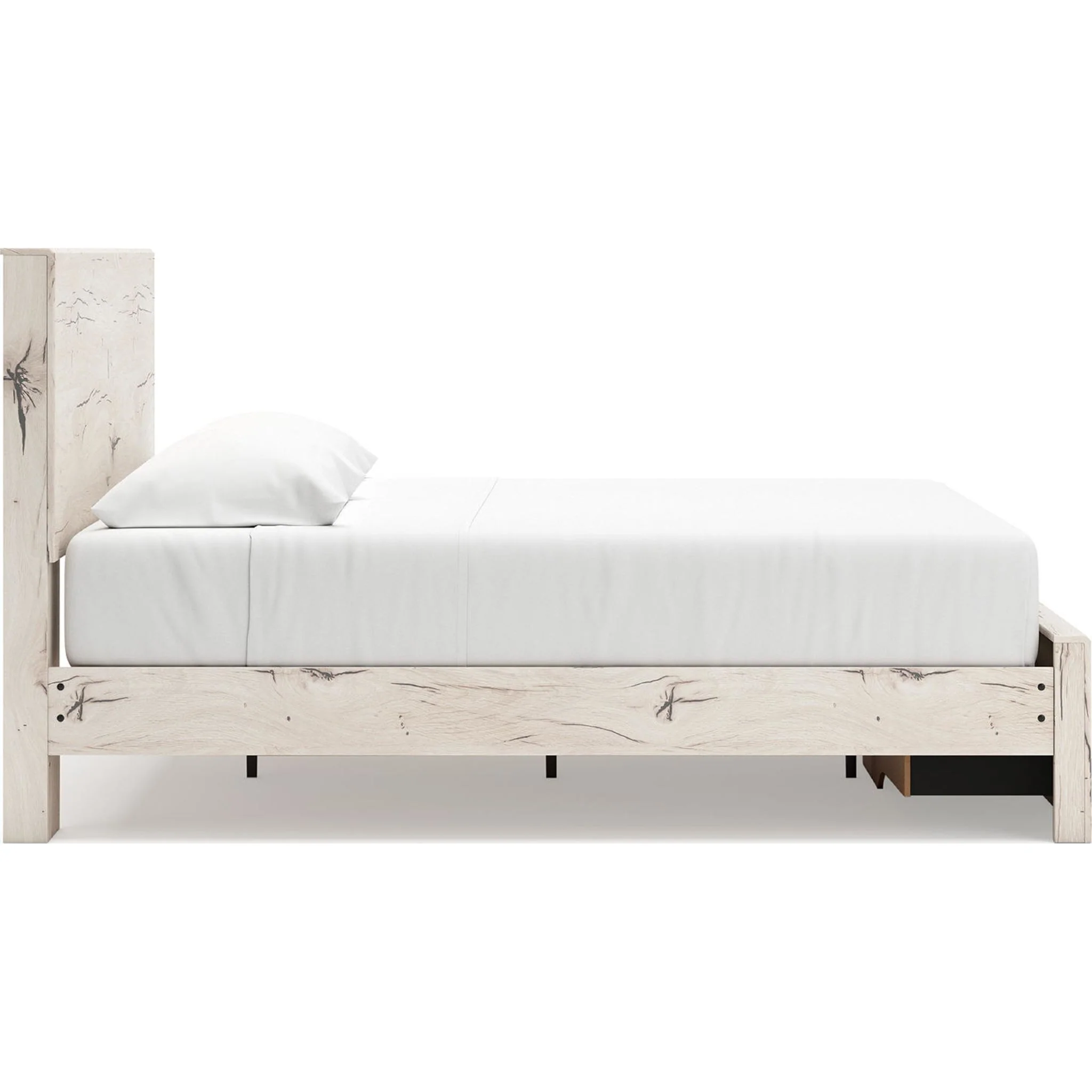 Lawroy Platform Bed with Footboard Storage - Light Natural - Image 41