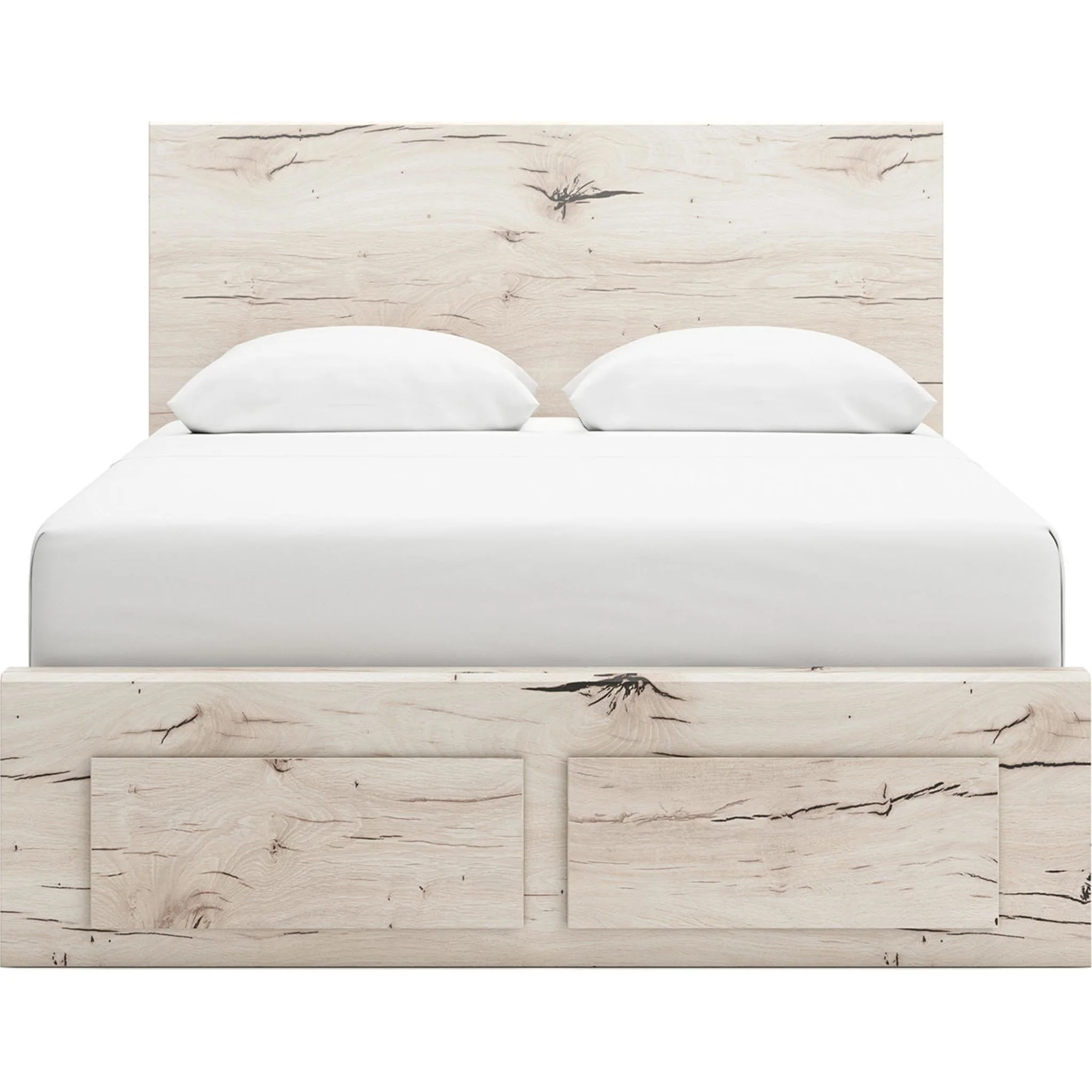 Lawroy Platform Bed with Footboard Storage - Light Natural - Image 5