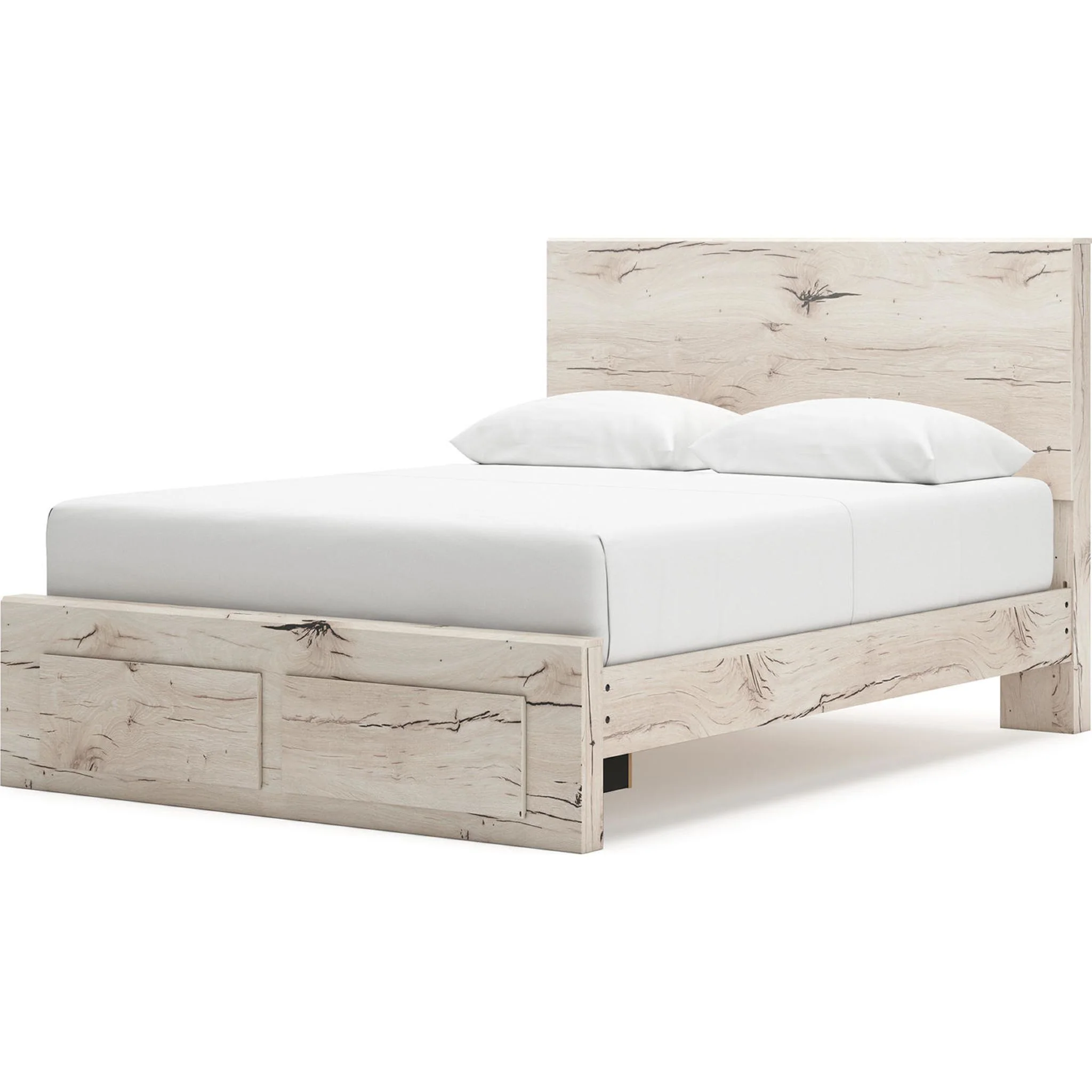 Lawroy Platform Bed with Footboard Storage - Light Natural - Image 6