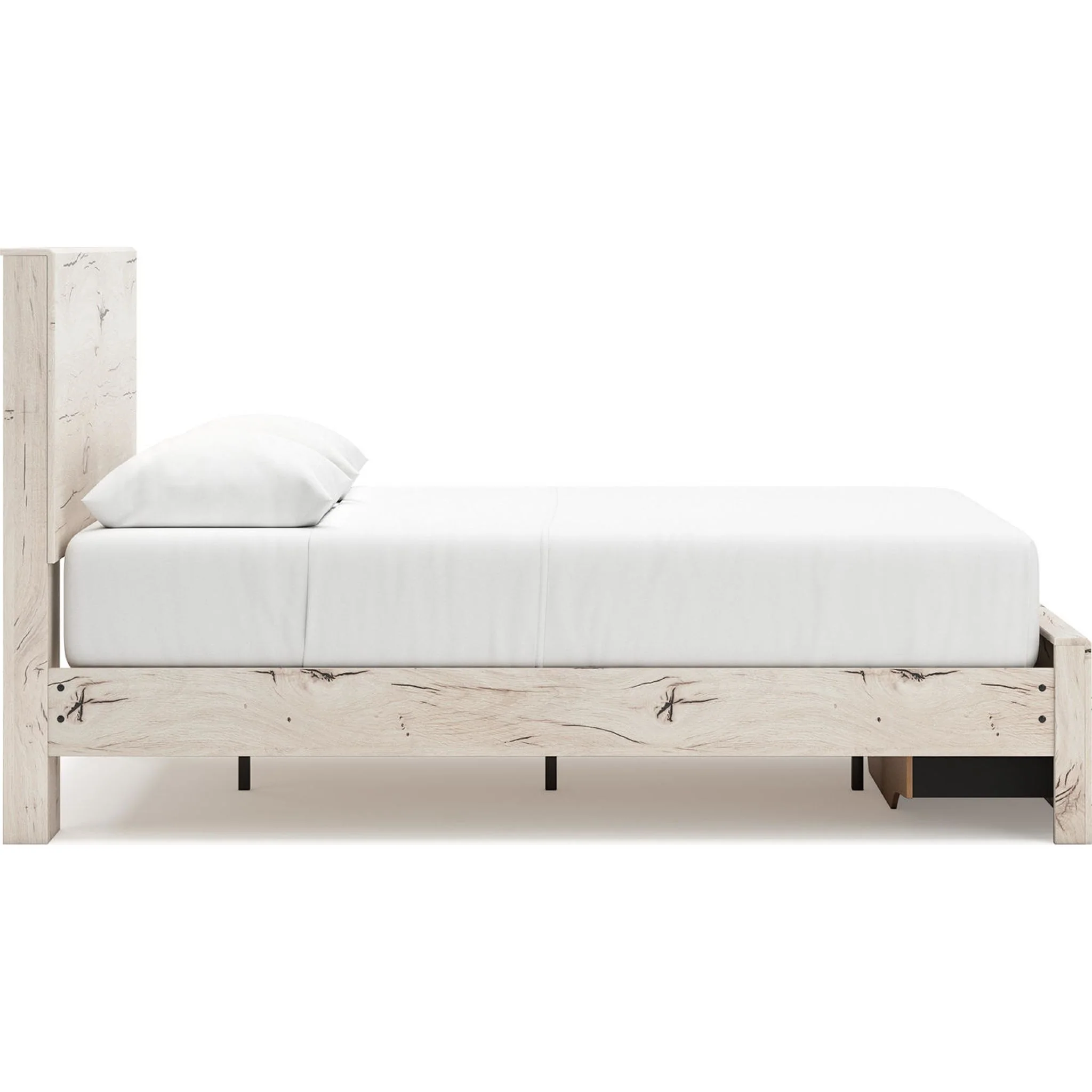 Lawroy Platform Bed with Footboard Storage - Light Natural - Image 7