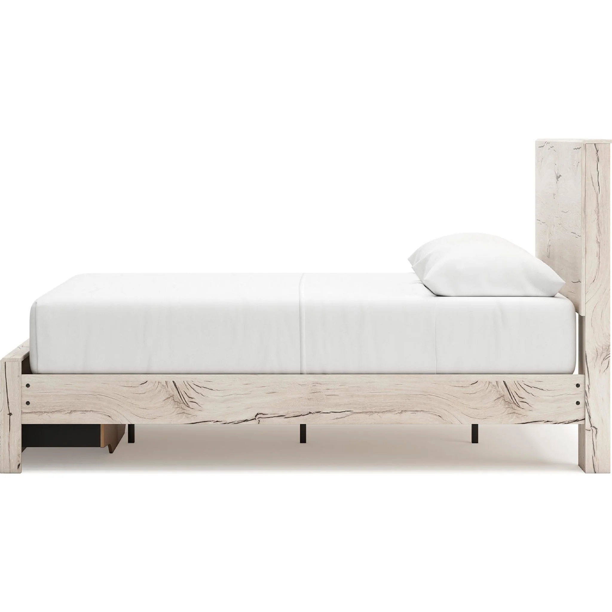 Lawroy Platform Bed with Footboard Storage - Light Natural - Image 8