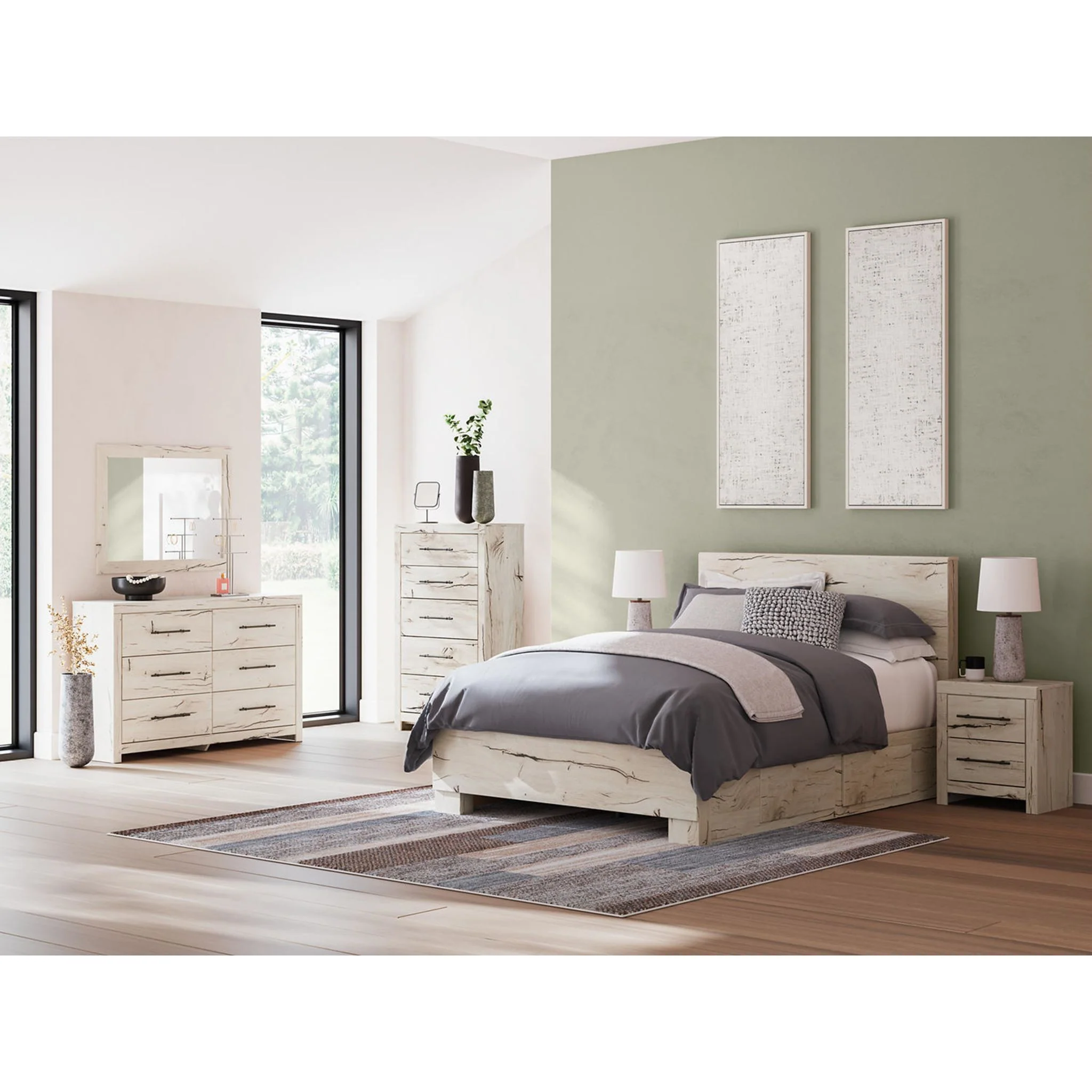 Lawroy Platform Bed with 4 Drawer Storage - Light Natural - Image 10
