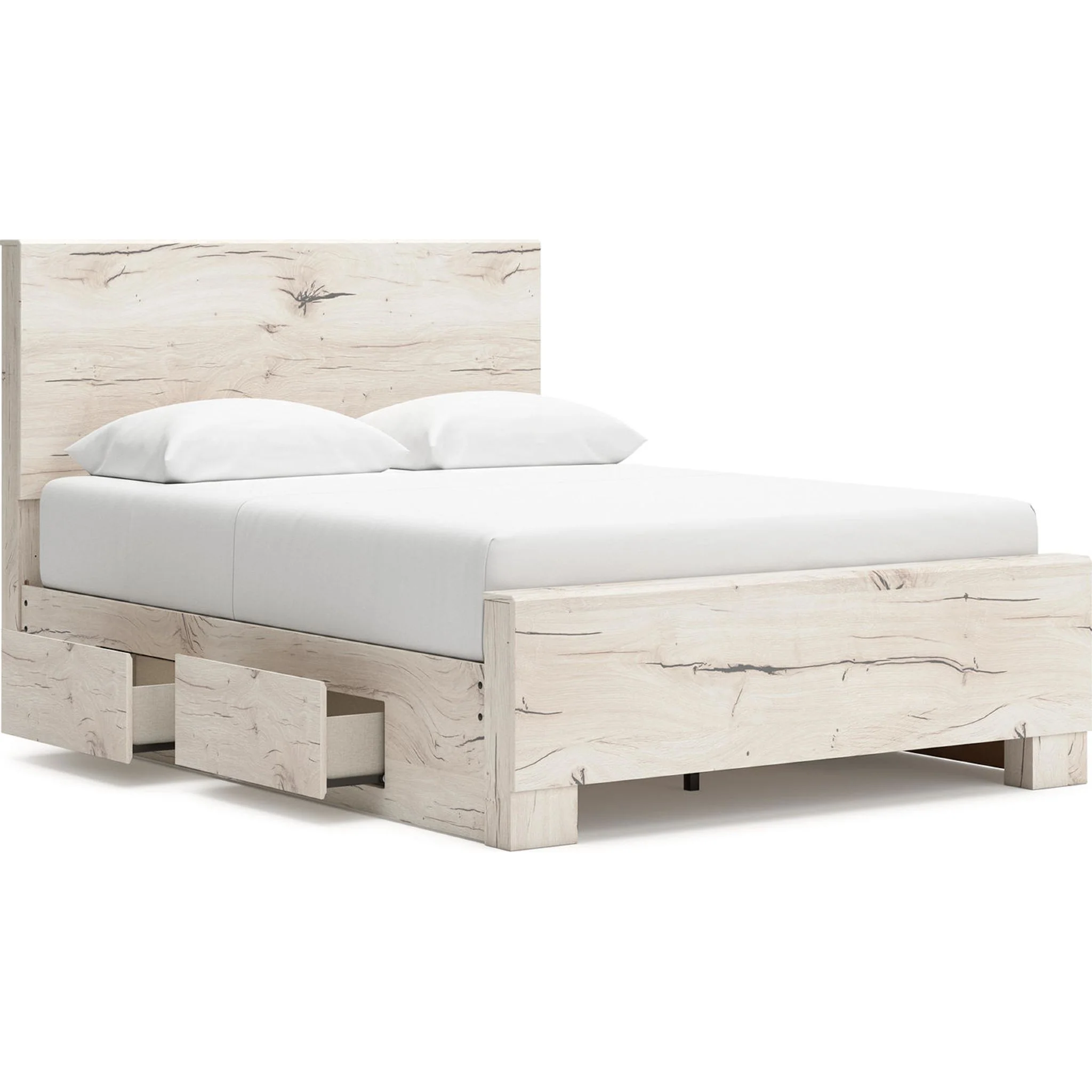 Lawroy Platform Bed with 4 Drawer Storage - Light Natural - Image 3