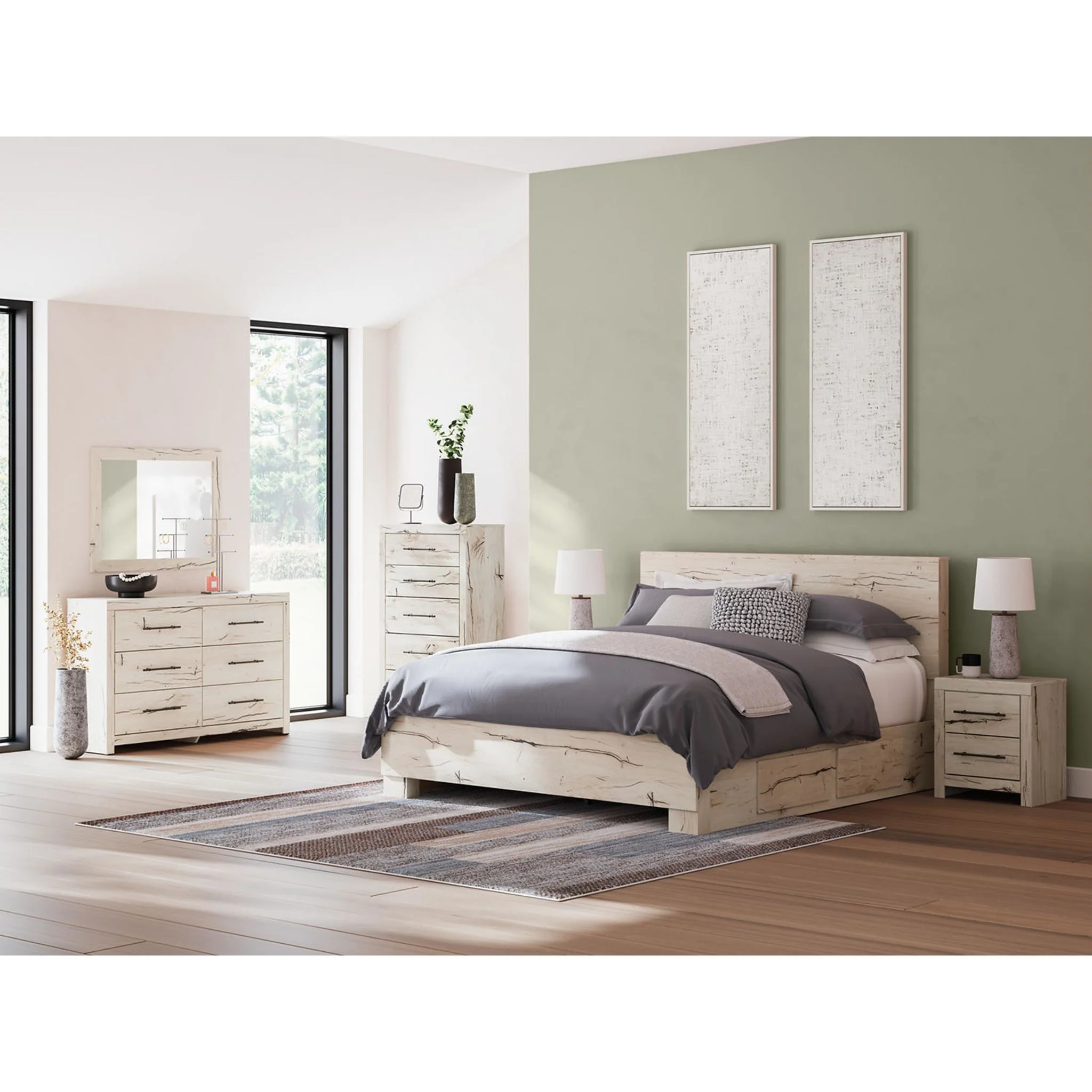 Lawroy Platform Bed with 4 Drawer Storage - Light Natural - Image 30