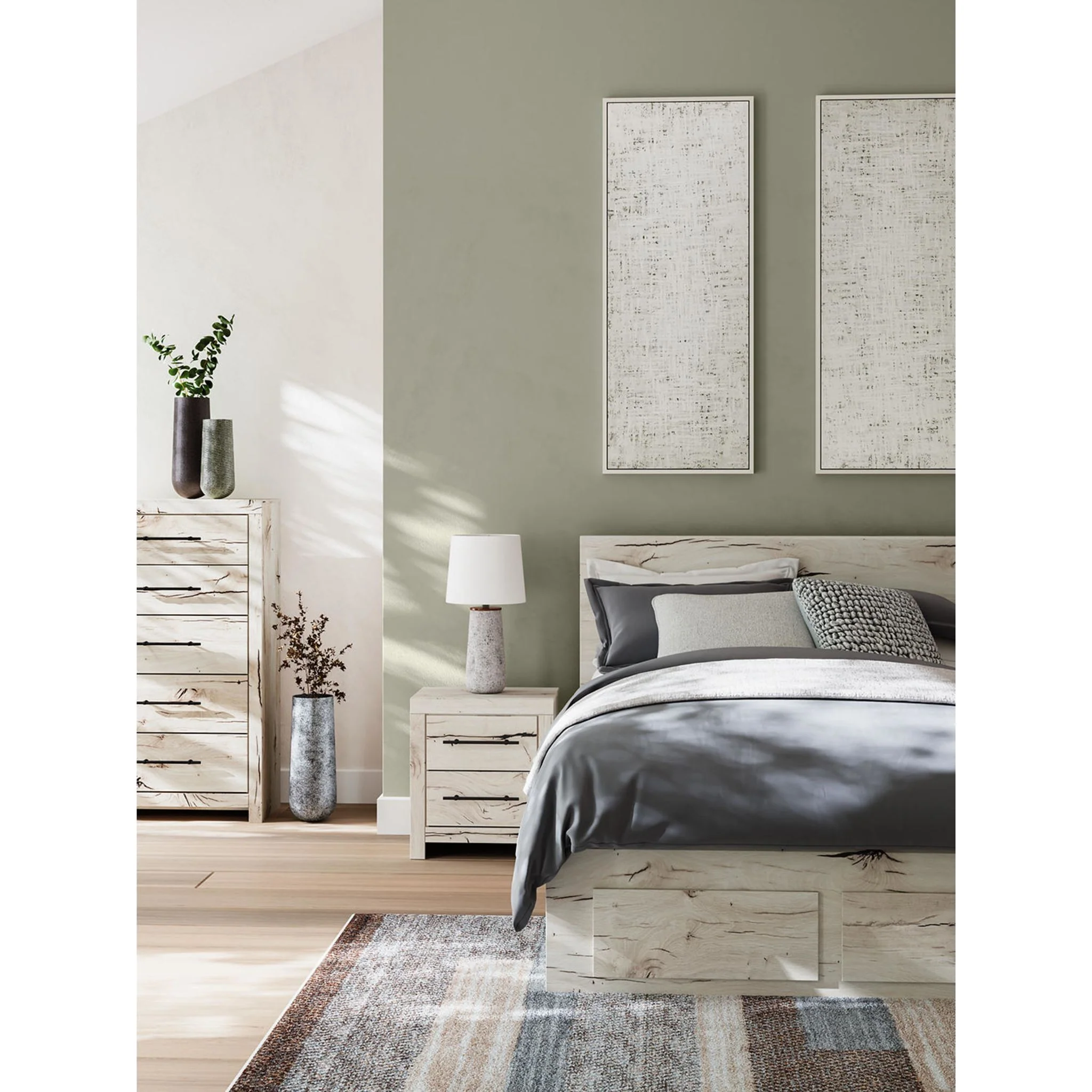 Lawroy Platform Bed with 6 Drawer Storage - Light Natural - Image 12
