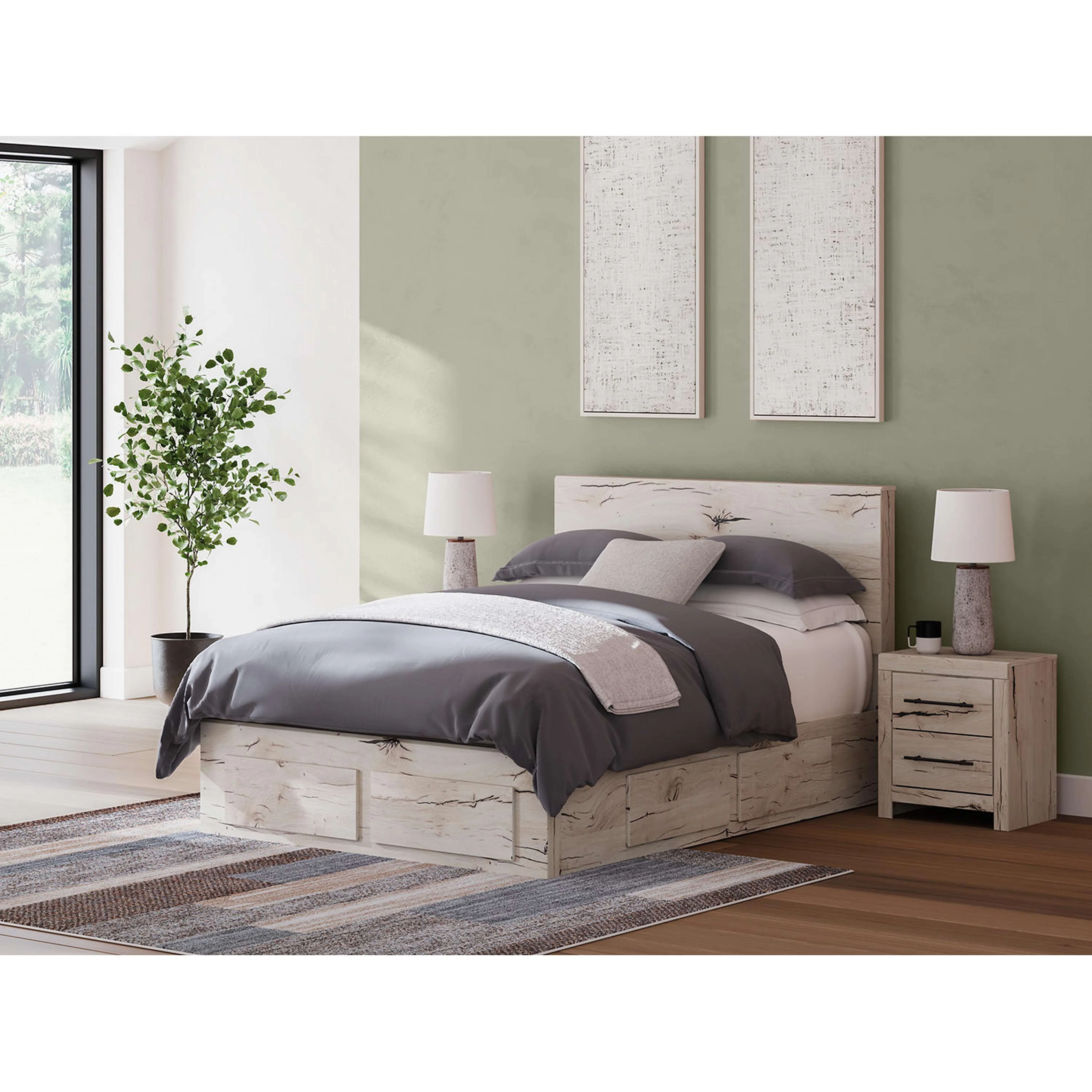 Lawroy Platform Bed with 6 Drawer Storage - Light Natural - Image 23