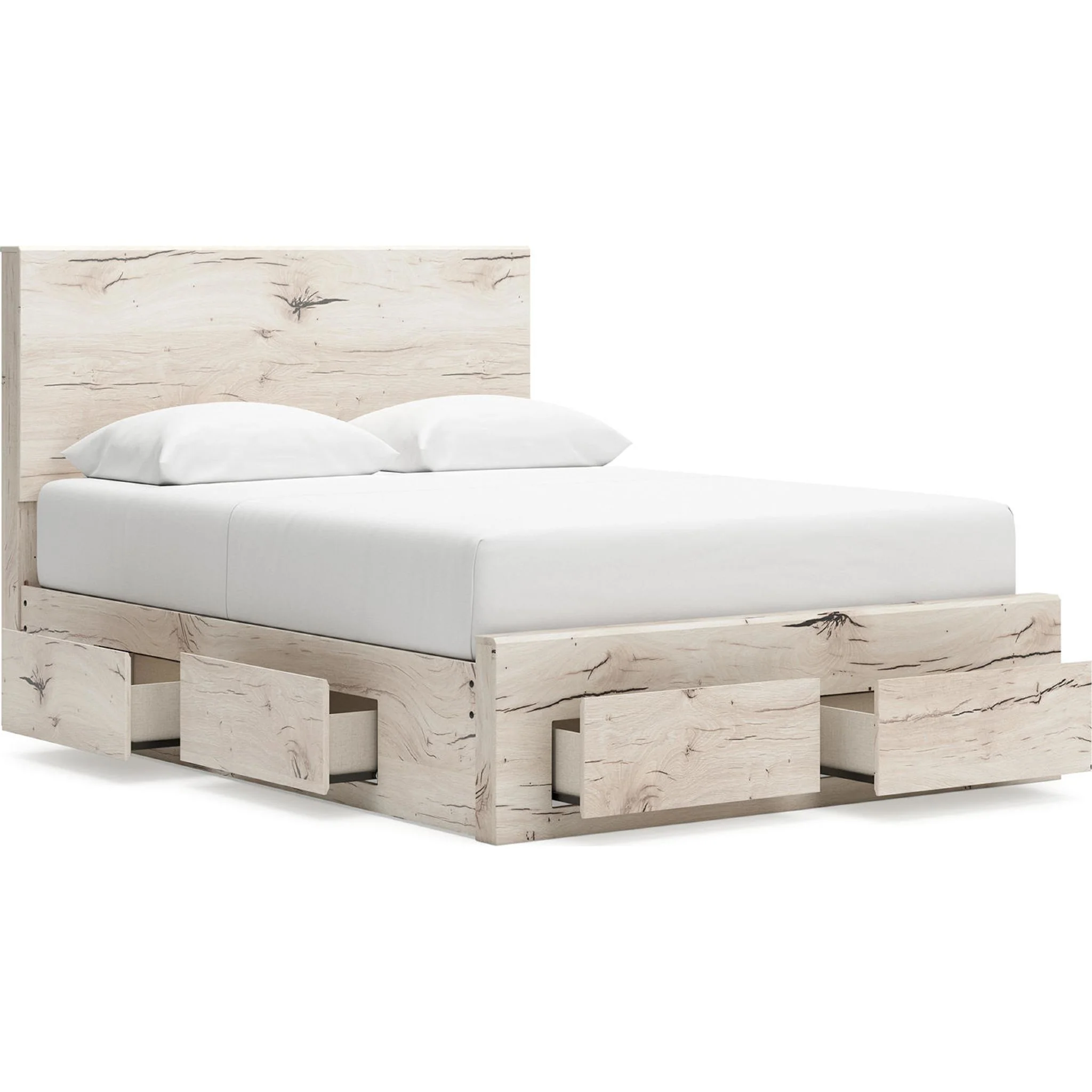 Lawroy Platform Bed with 6 Drawer Storage - Light Natural - Image 3