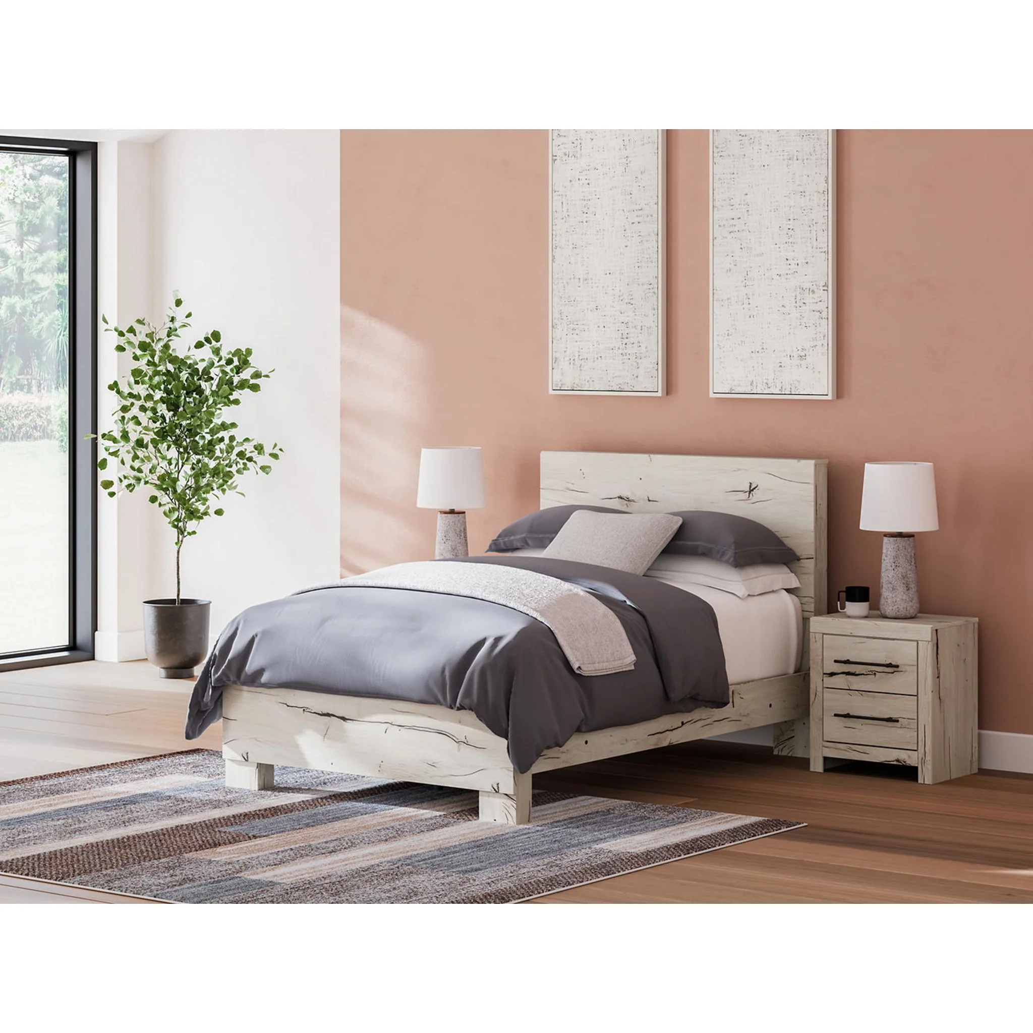 Lawroy Panel Bed - Light Natural - Image 24