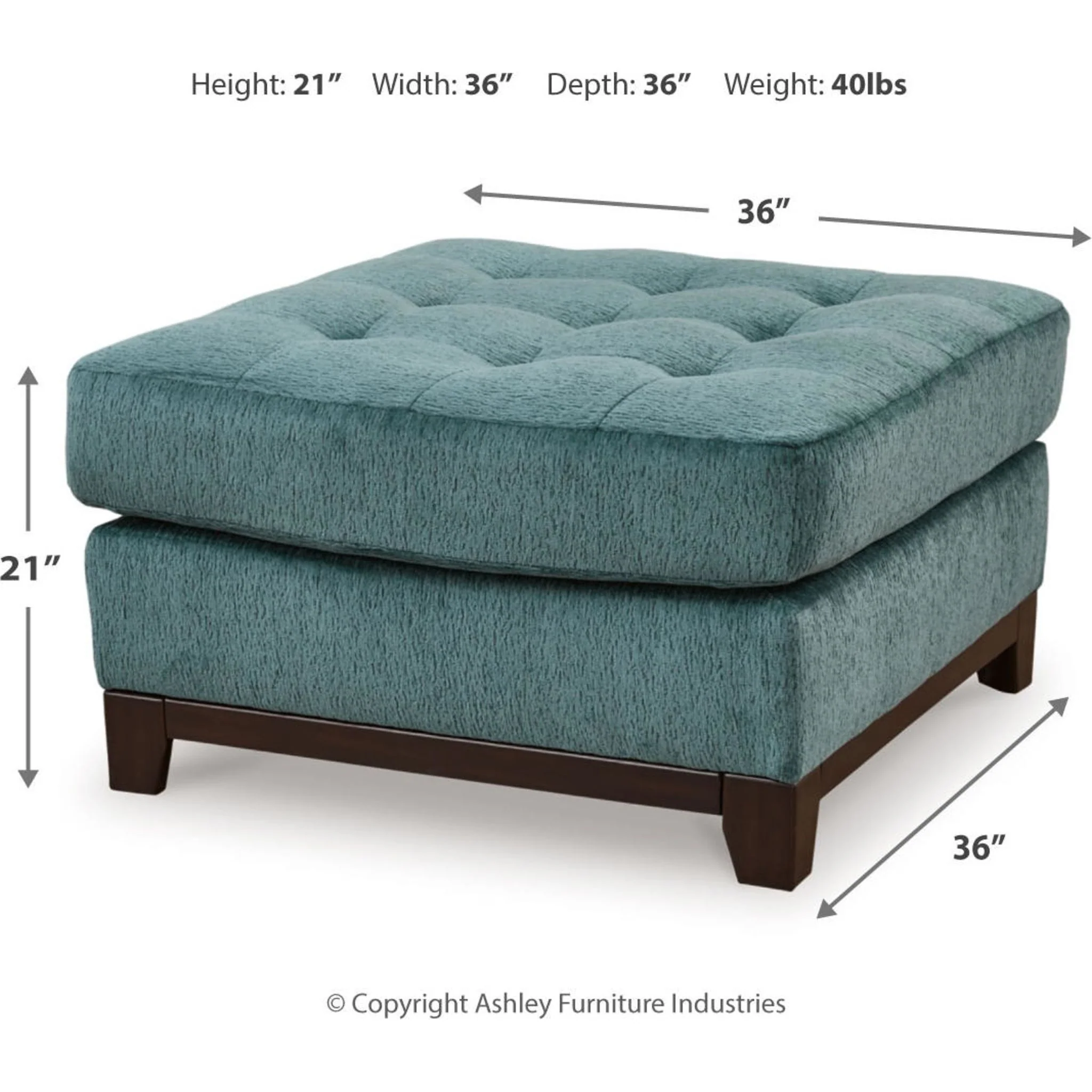 Laylabrook Oversized Accent Ottoman - Teal - Image 4