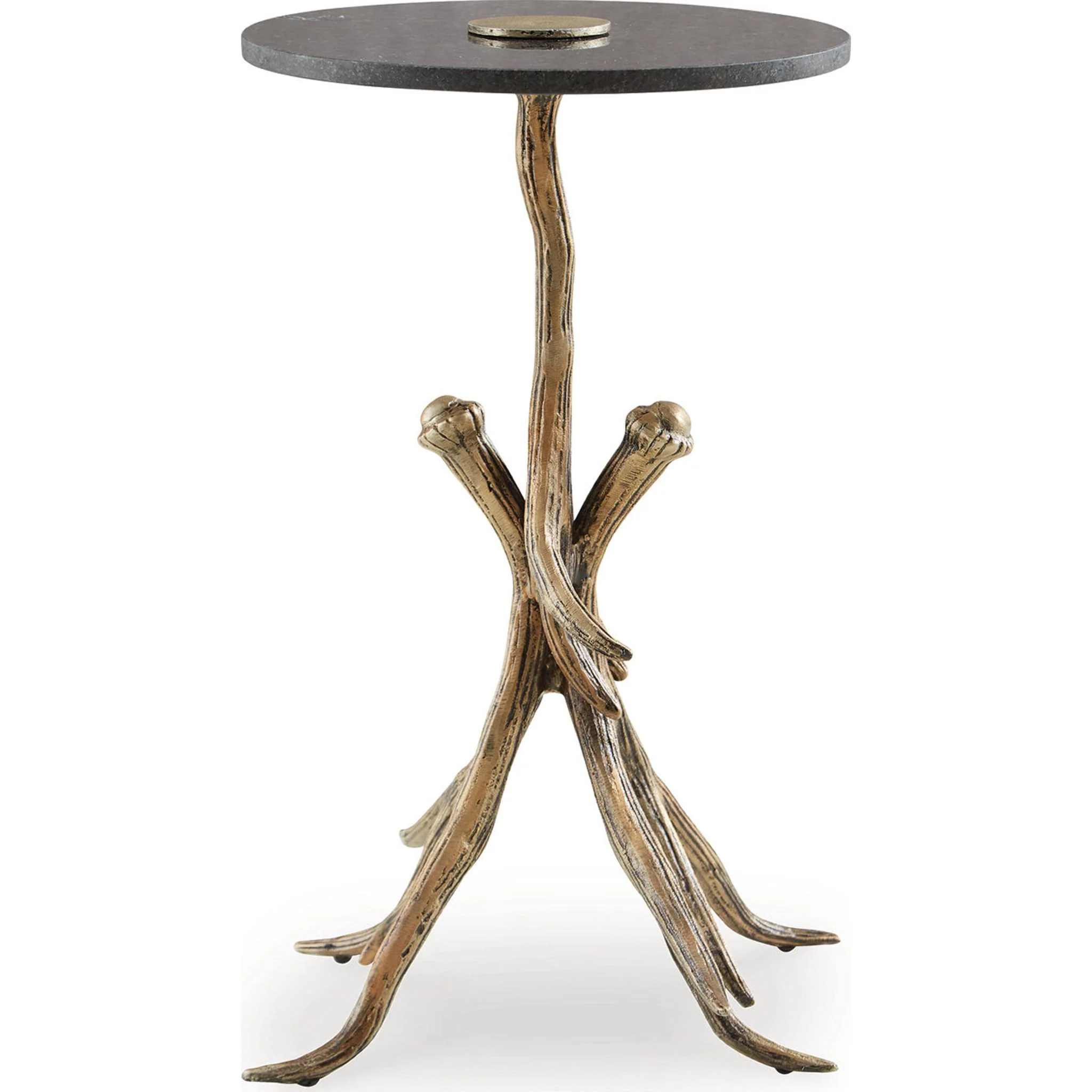 Lemkins Accent Table - Black/Antique Gold Finish - Image 5
