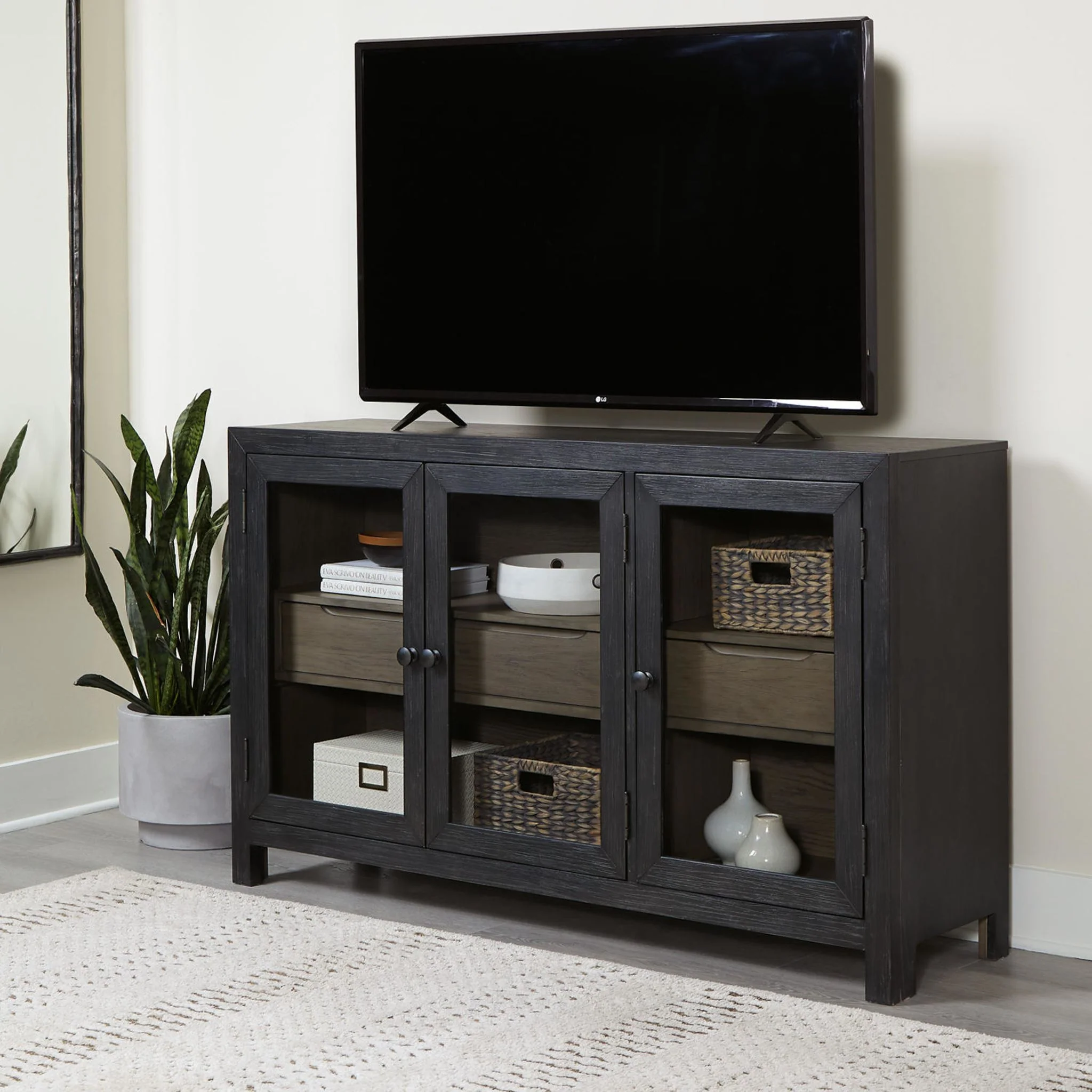 Lenston Accent Cabinet - Black/Gray - Image 8