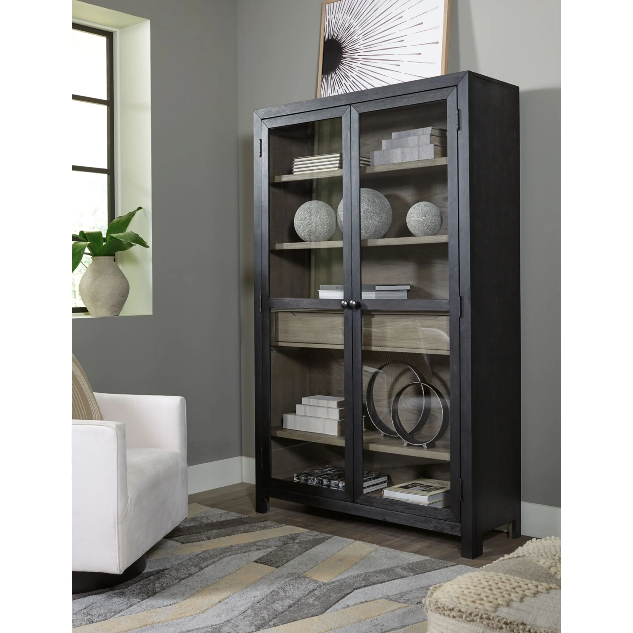 Lenston Accent Cabinet - Black/Gray - Image 2